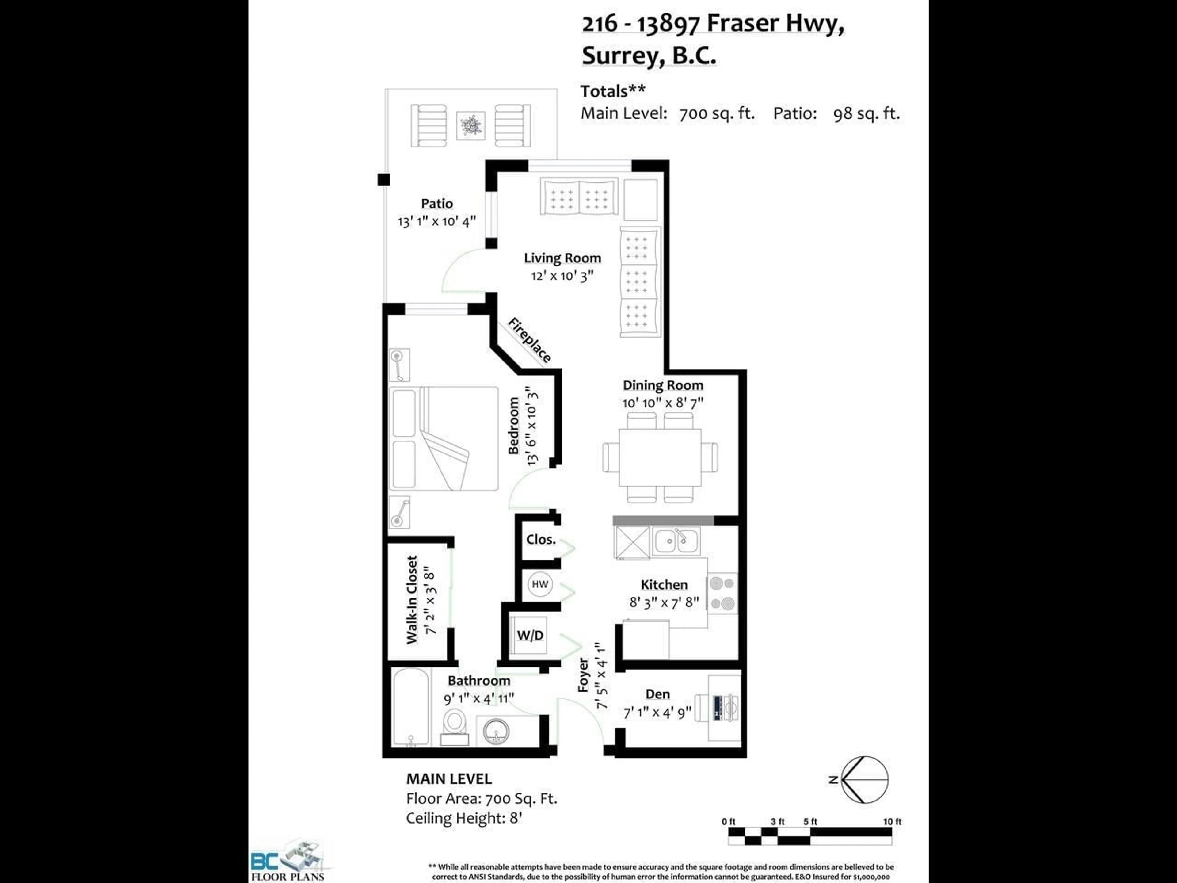 Floor plan for 216 13897 FRASER HIGHWAY, Surrey British Columbia V3T0G8