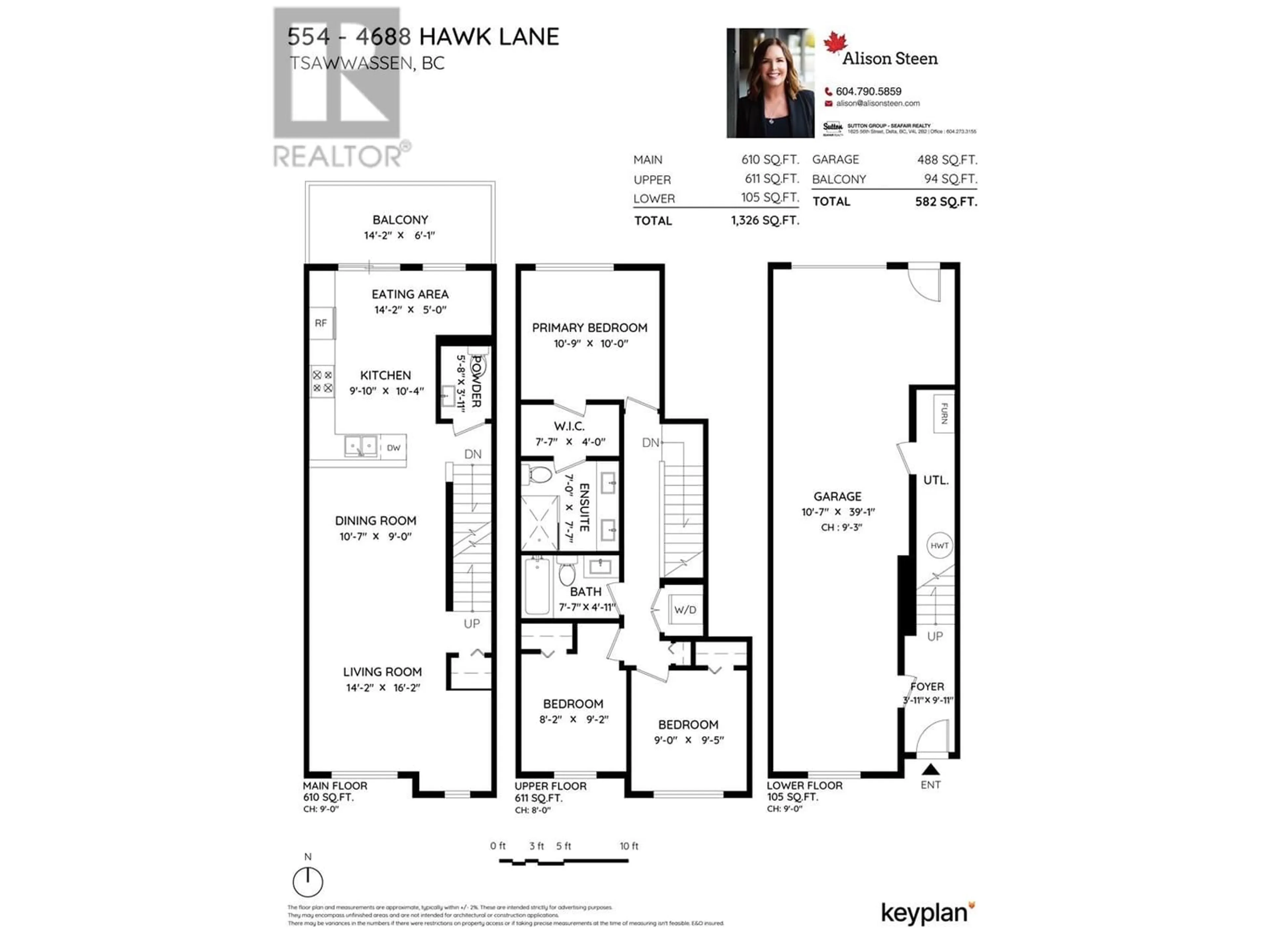 Floor plan for 554 4688 HAWK LANE, Delta British Columbia V4M0B7