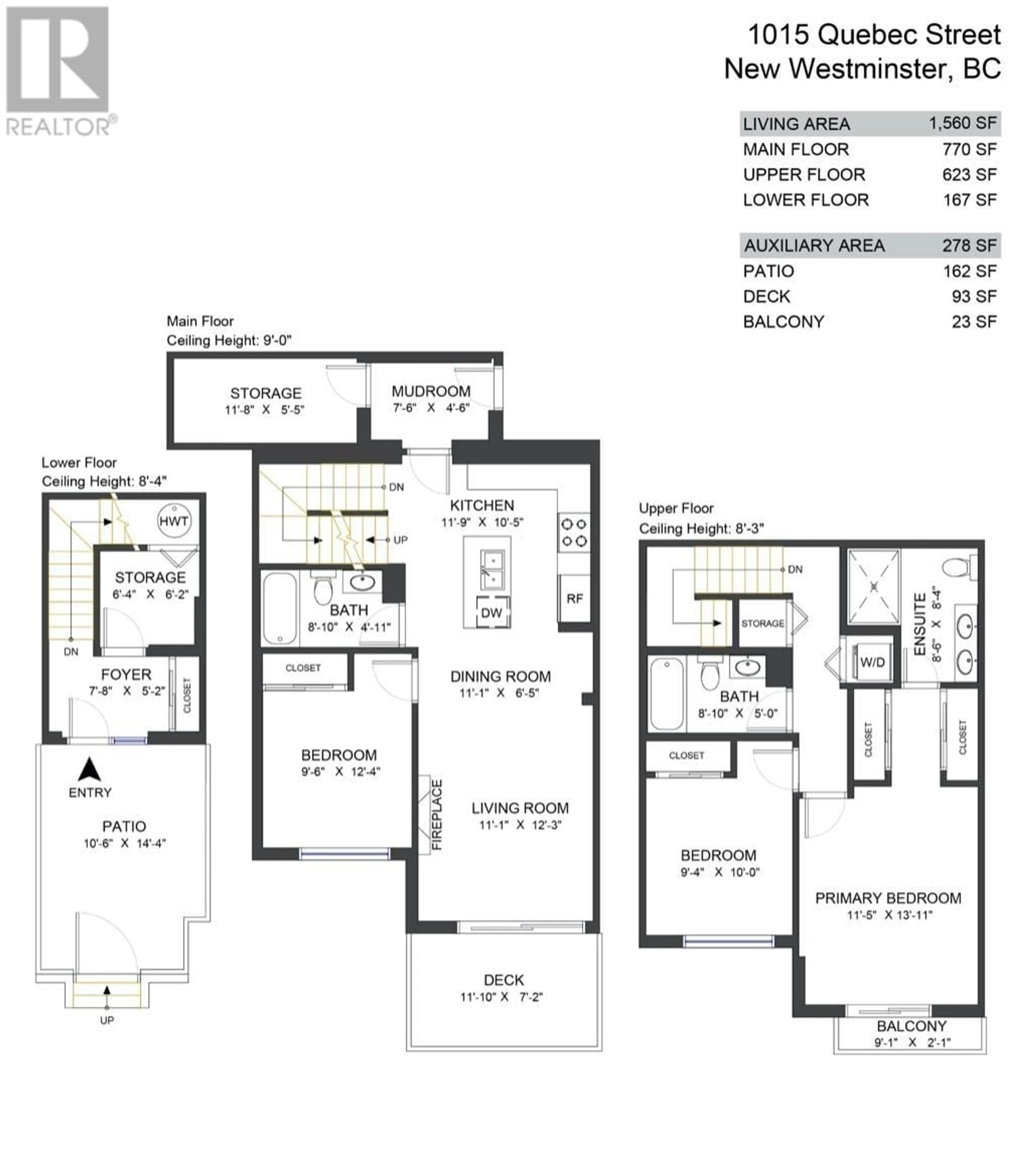 Floor plan for 1015 QUEBEC STREET, New Westminster British Columbia V3M0M3