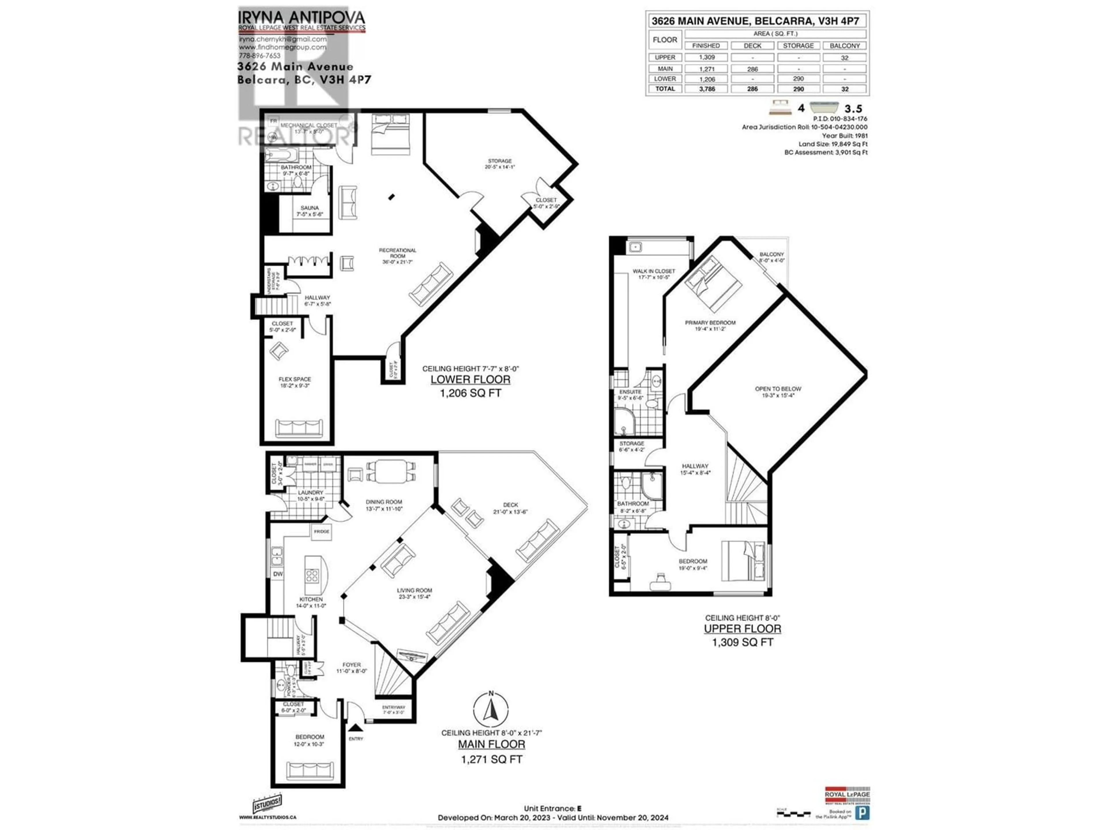 Floor plan for 3626 MAIN AVENUE, Belcarra British Columbia V3H4P7