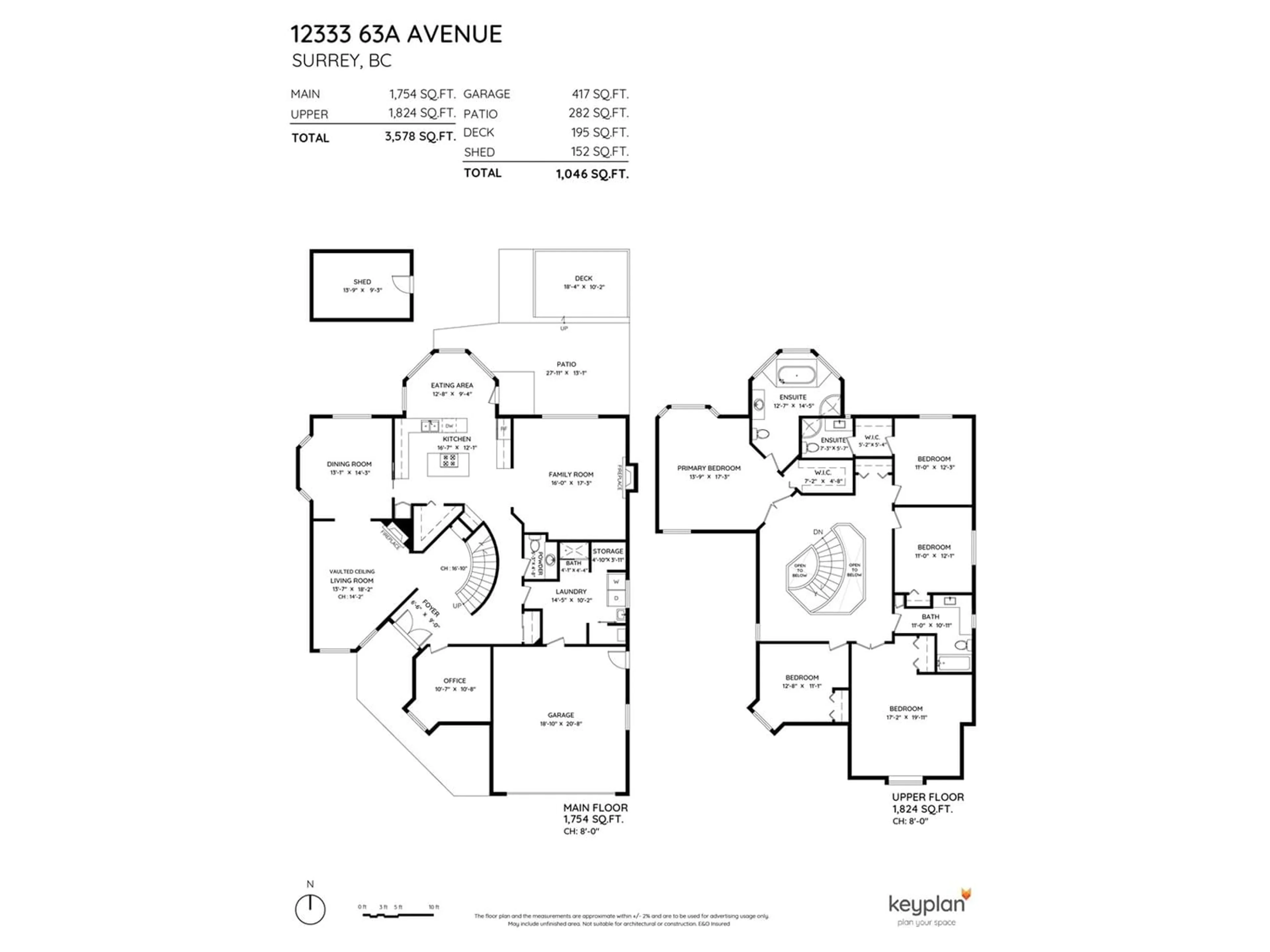 Floor plan for 12333 63A AVENUE, Surrey British Columbia V3X3H4