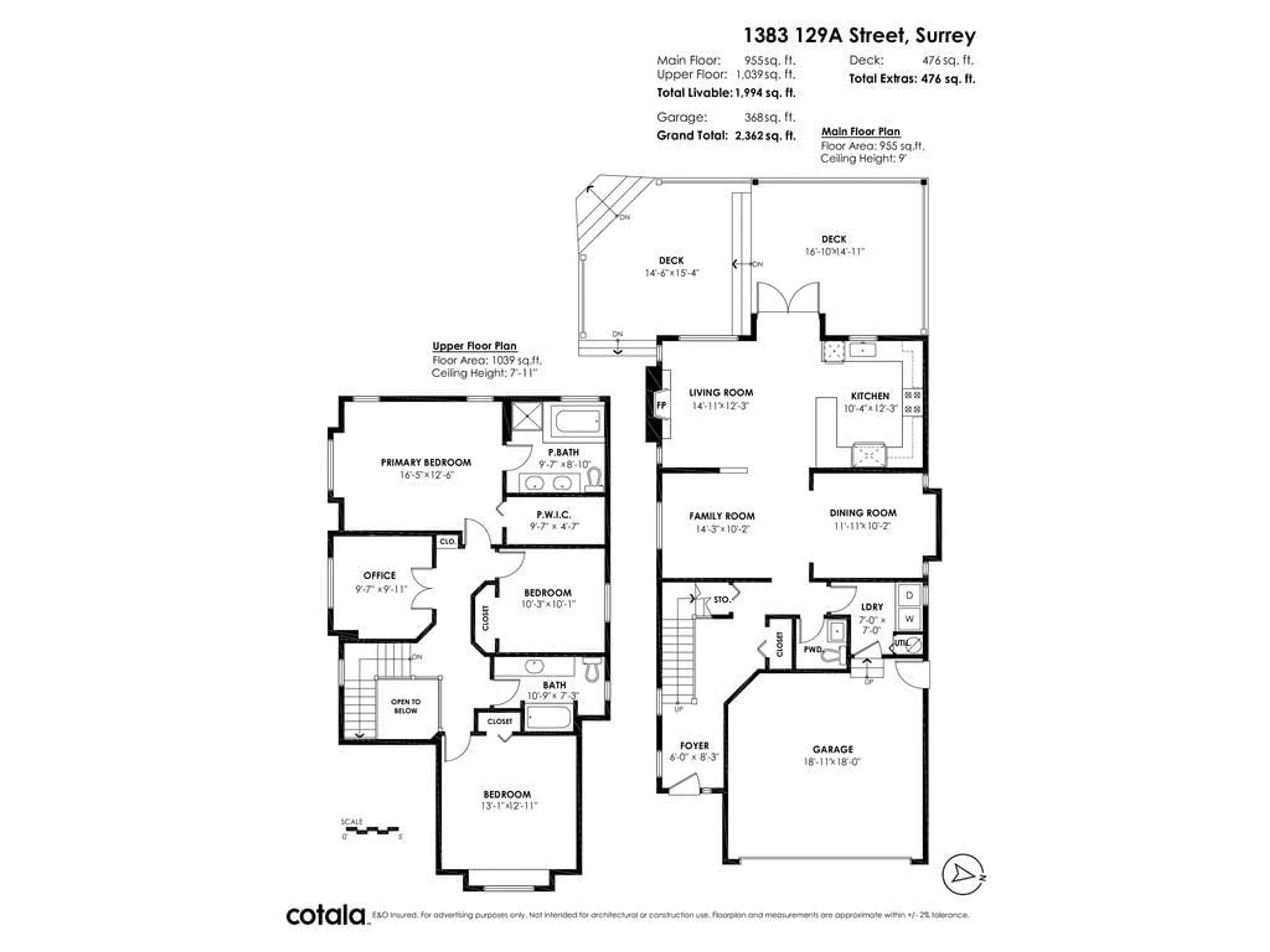 Floor plan for 1383 129A STREET, Surrey British Columbia V4A3Y8