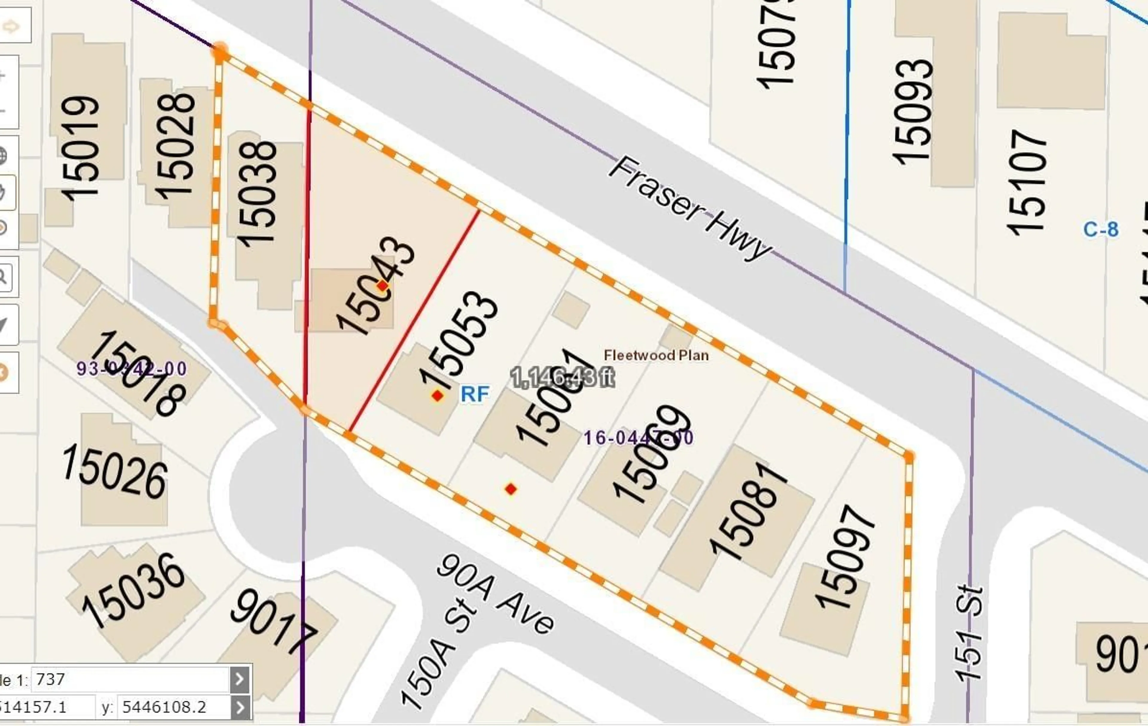 Picture of a map for 15053 90A, Surrey British Columbia V3R6Y6