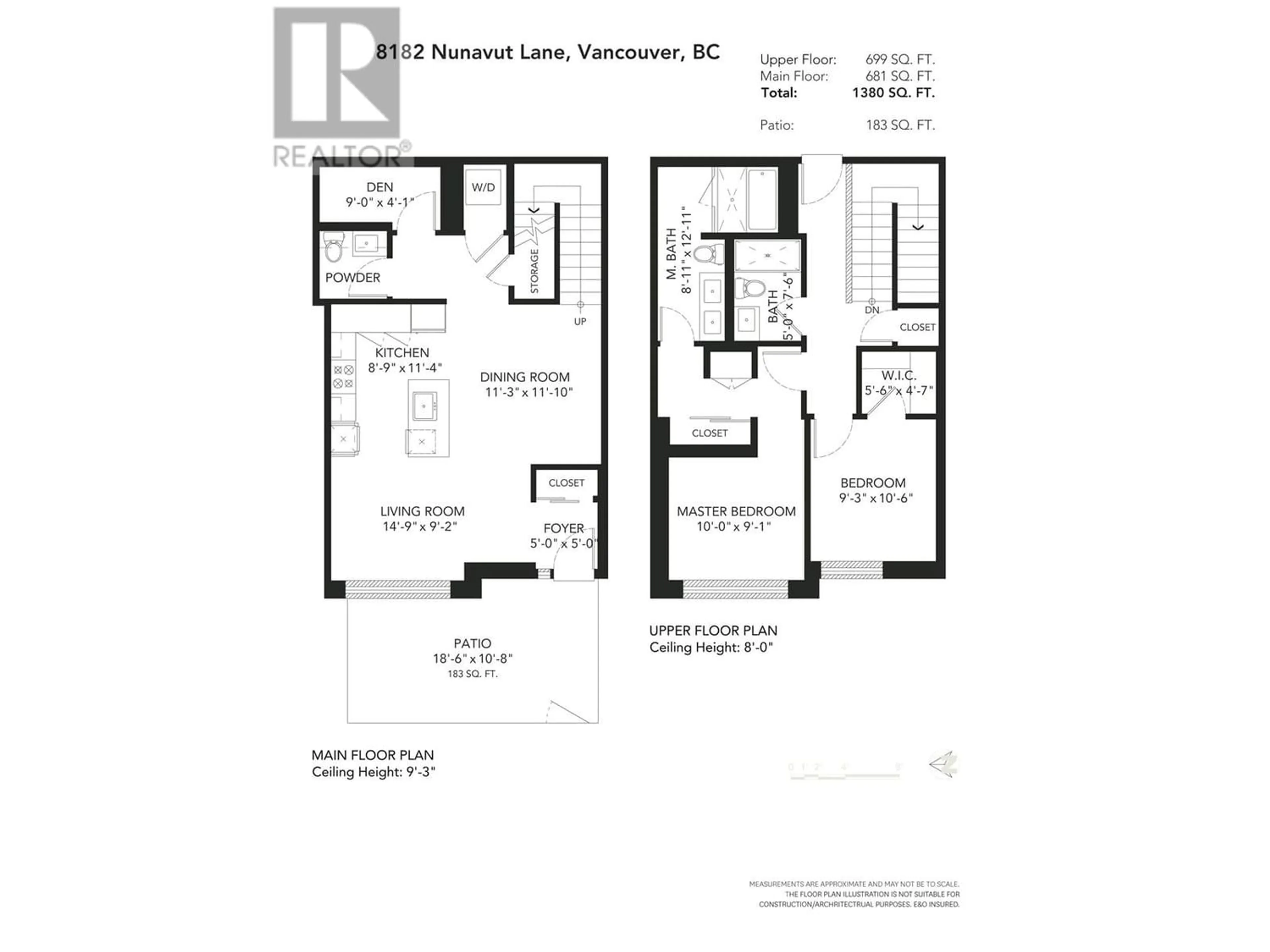 Floor plan for 8182 NUNAVUT LANE, Vancouver British Columbia V6X0H3