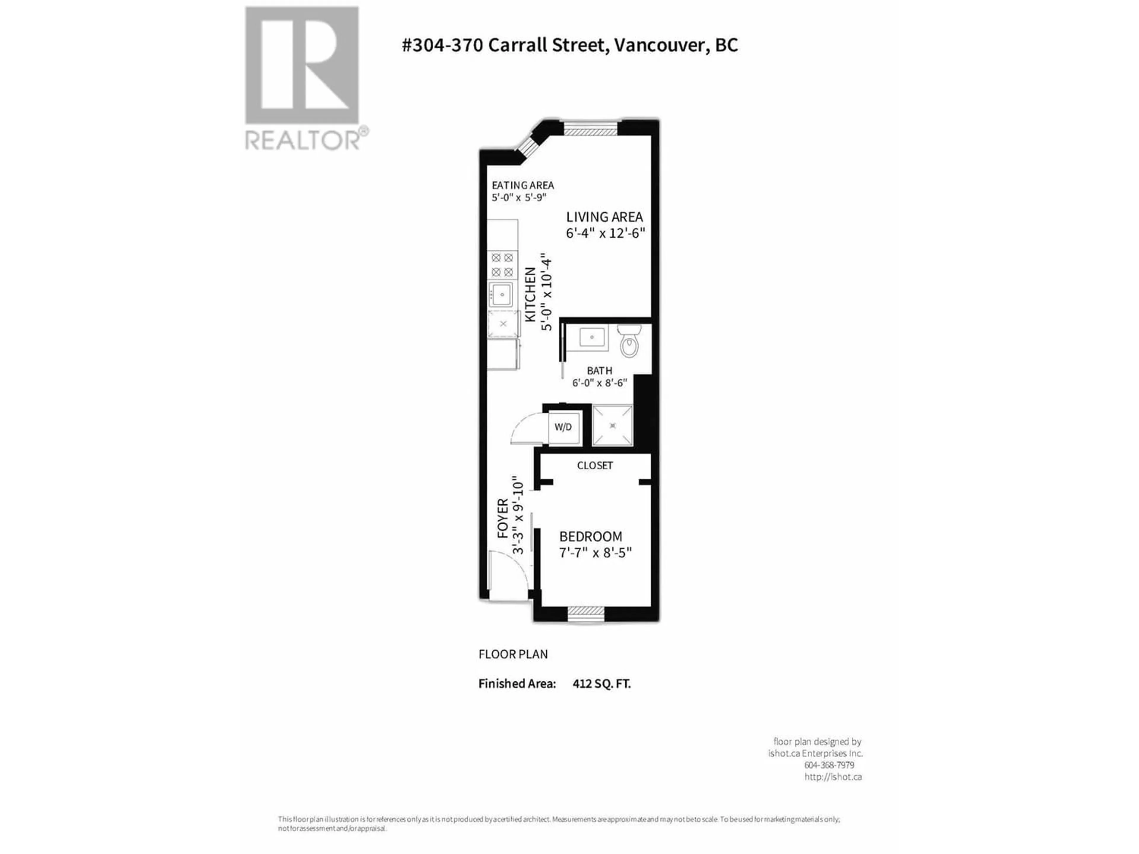 Floor plan for 304 370 CARRALL STREET, Vancouver British Columbia V6B2J3