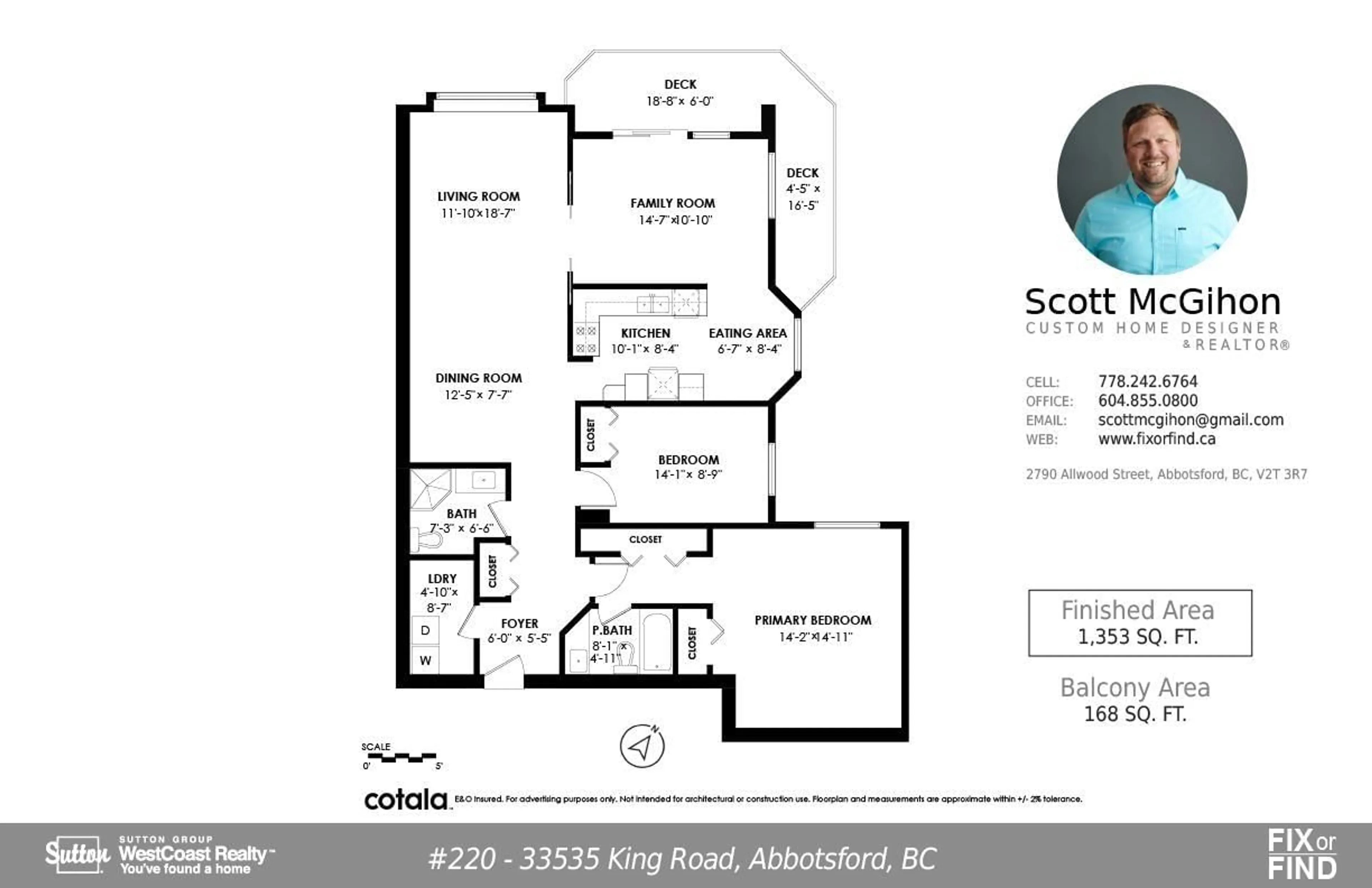 Floor plan for 220 33535 KING ROAD, Abbotsford British Columbia V2S6Z5