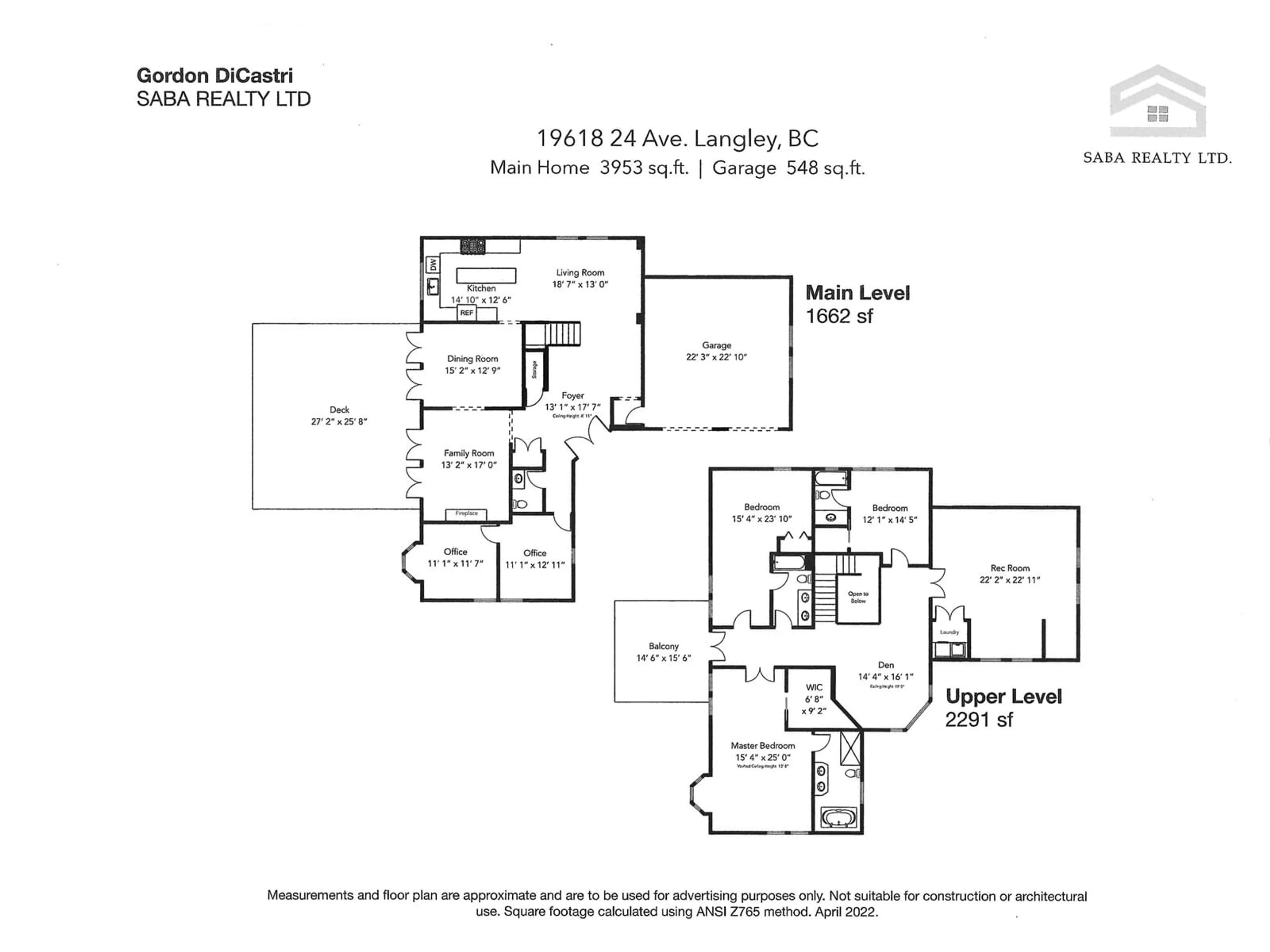 Floor plan for 19618 24, Langley British Columbia V2Z1Y6