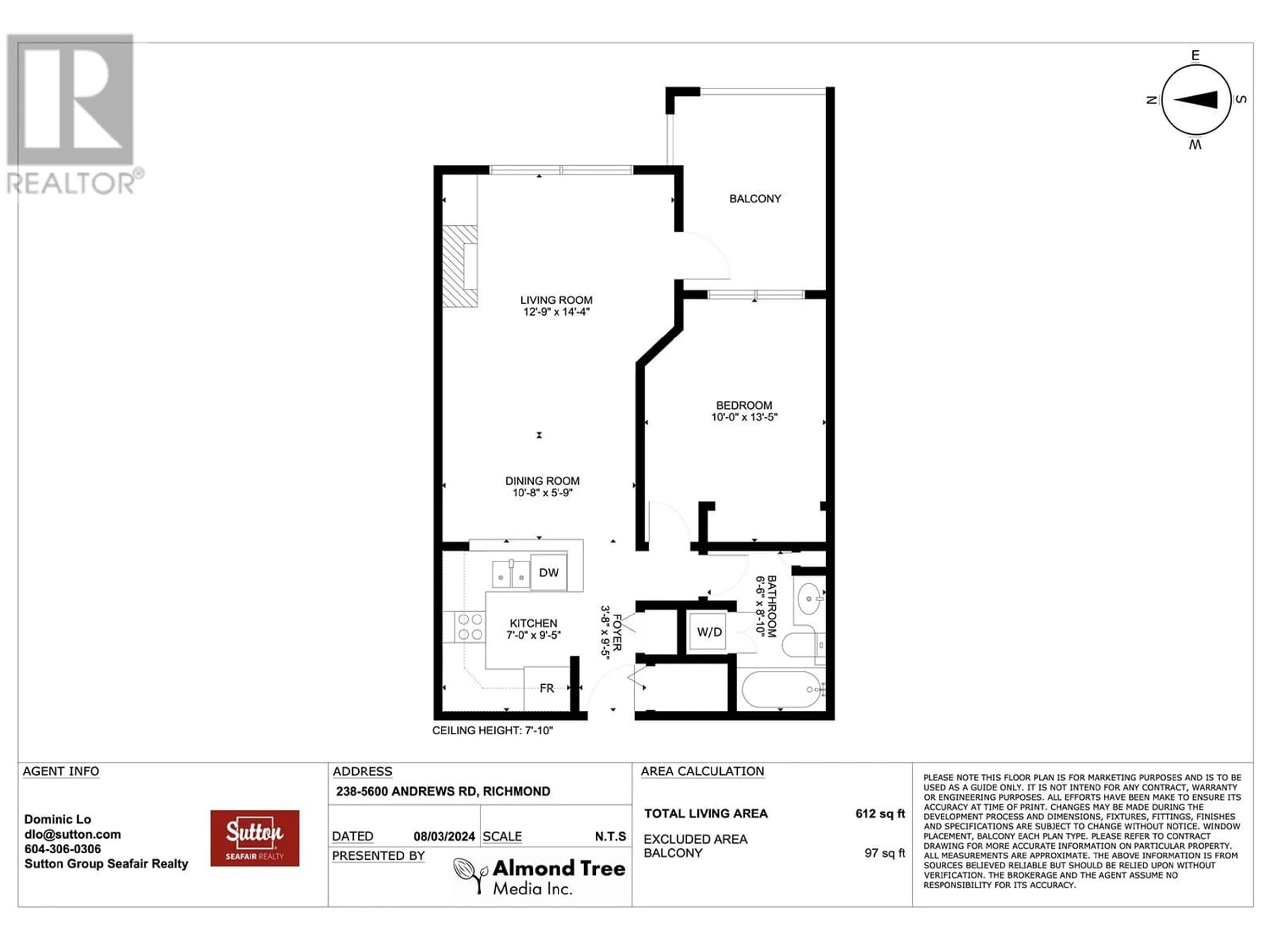 Floor plan for 238 5600 ANDREWS ROAD, Richmond British Columbia V7E6N1