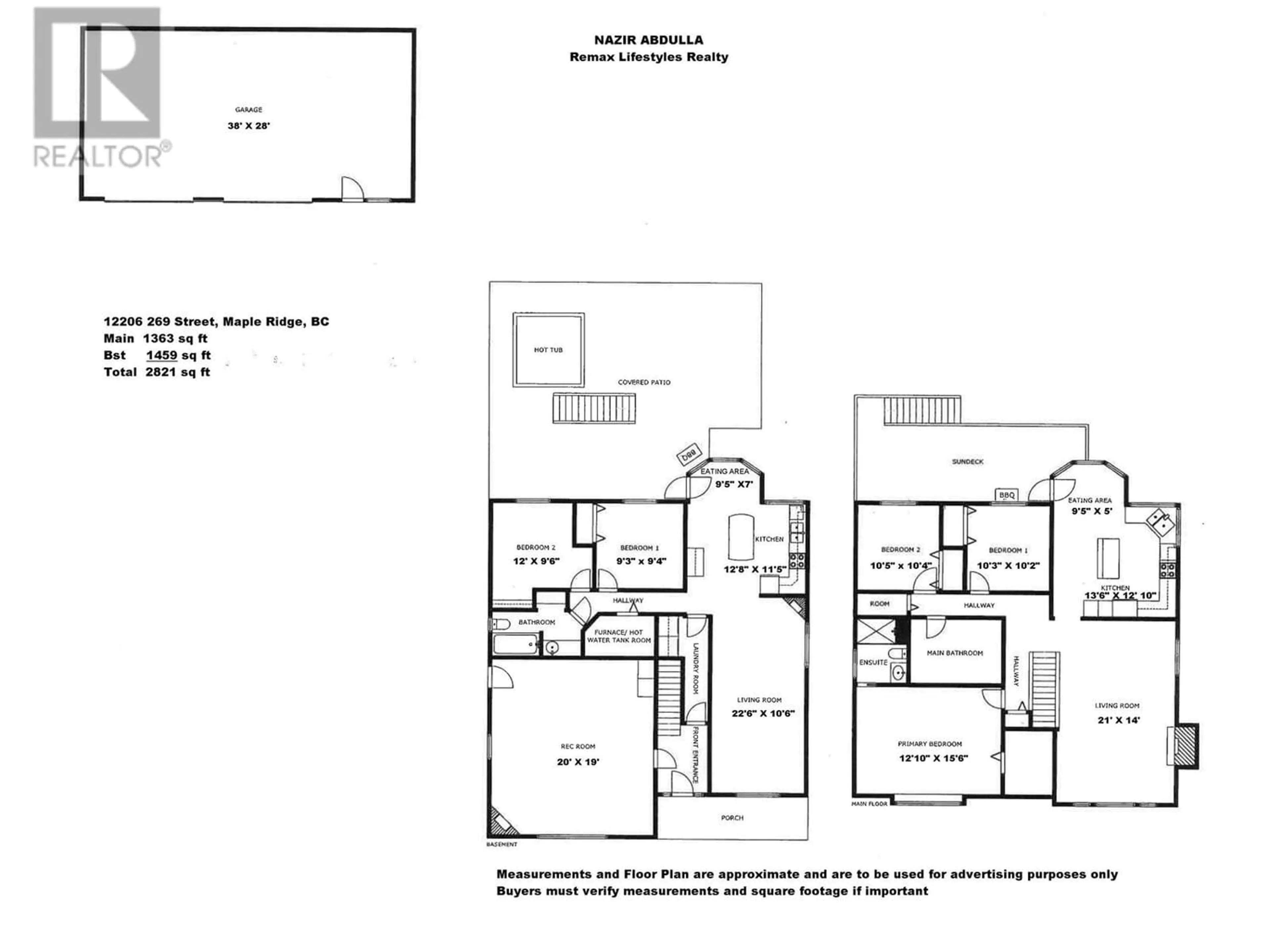 Floor plan for 12206 269 STREET, Maple Ridge British Columbia V2W1N8