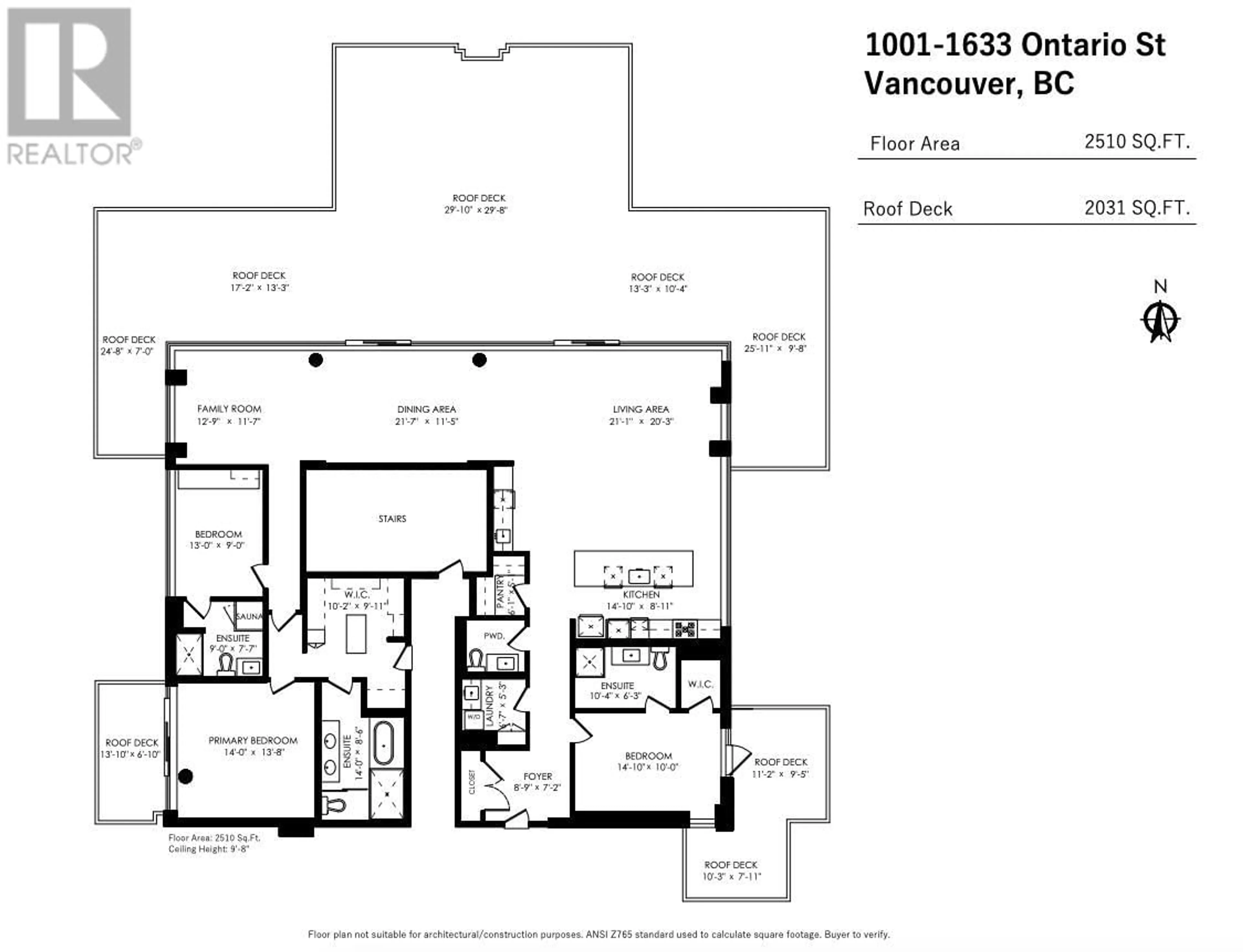 Floor plan for 1001 1633 ONTARIO STREET, Vancouver British Columbia V5Y0C2