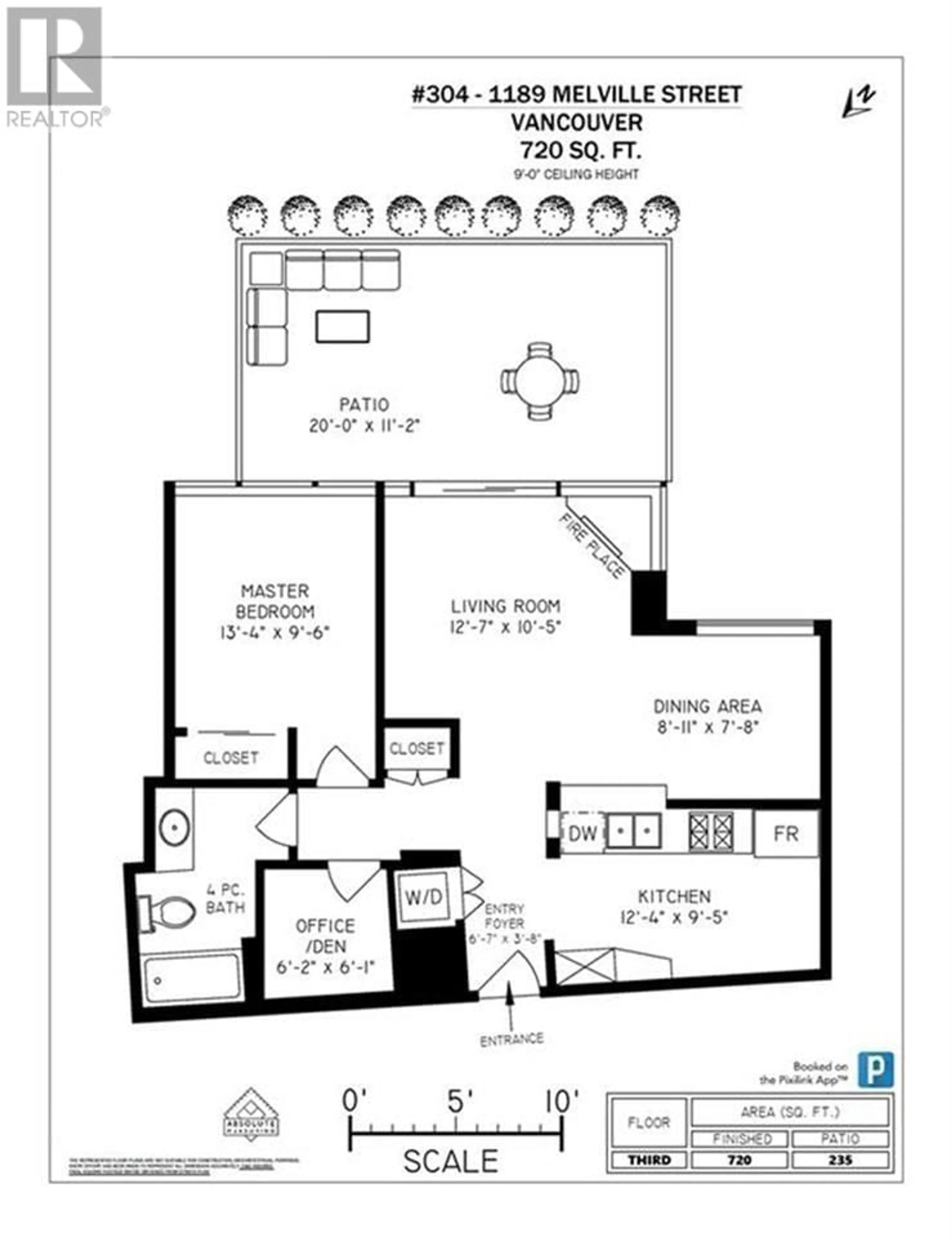 Floor plan for 304 1189 MELVILLE STREET, Vancouver British Columbia V6E4T8