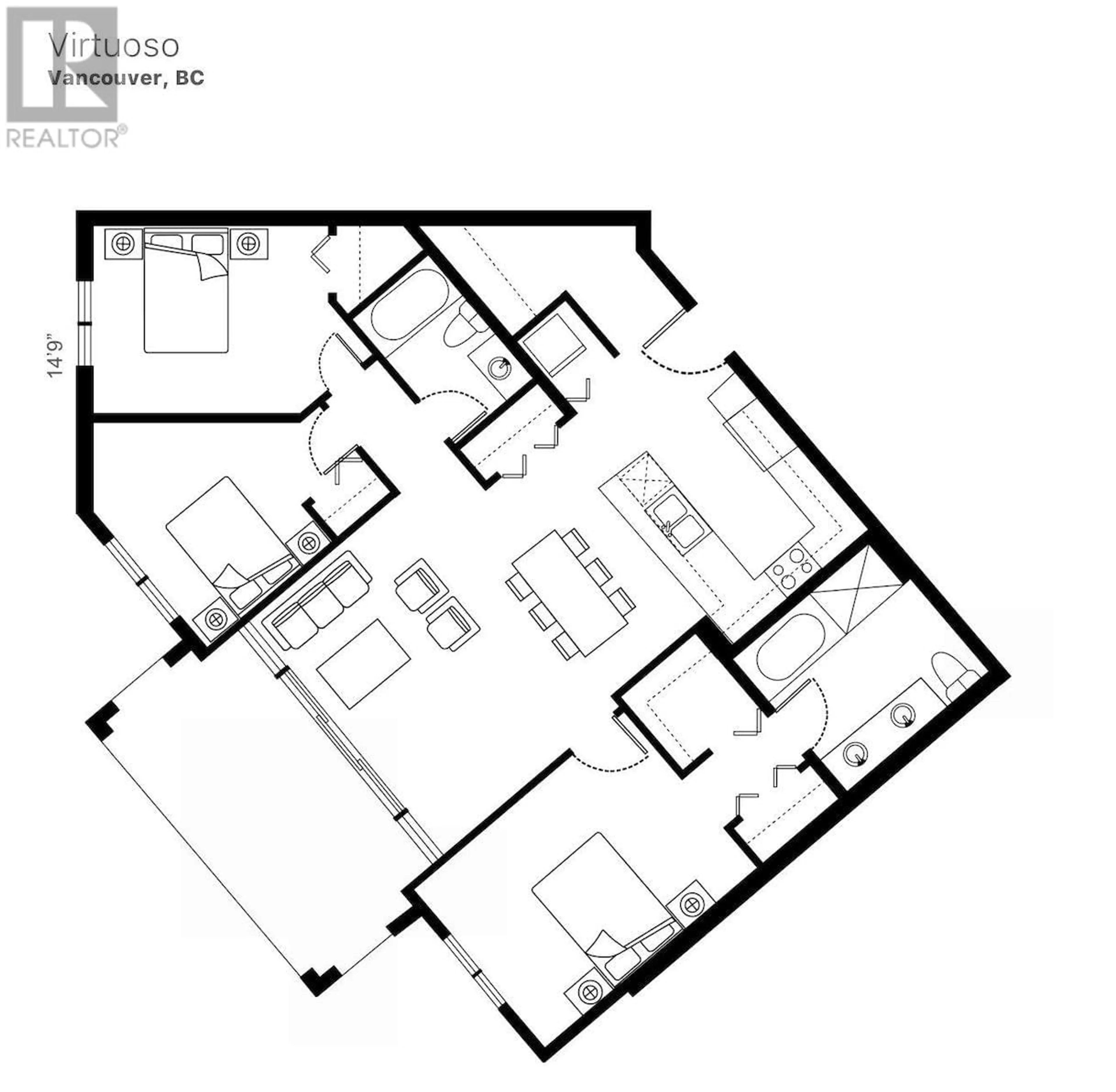 Floor plan for 316 3581 ROSS DRIVE, Vancouver British Columbia V6S0K5