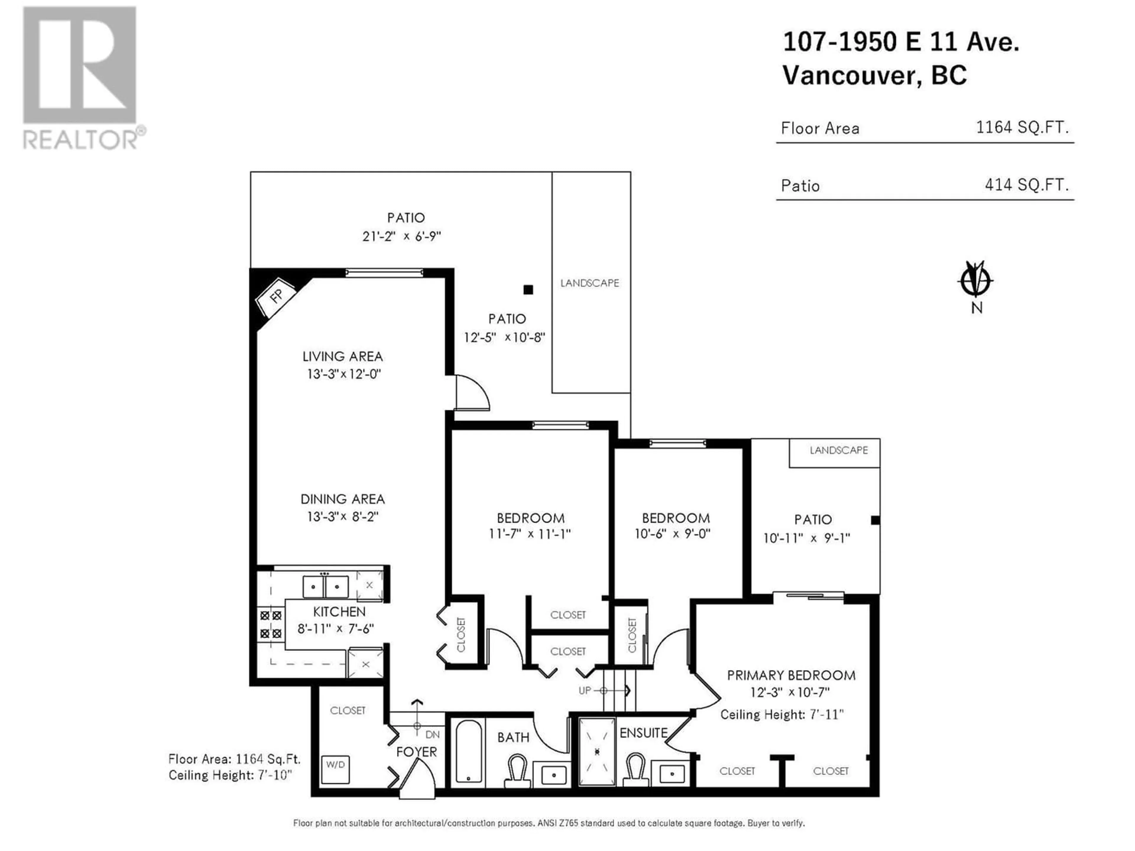 Floor plan for 107 1950 E 11TH AVENUE, Vancouver British Columbia V5N1Z2