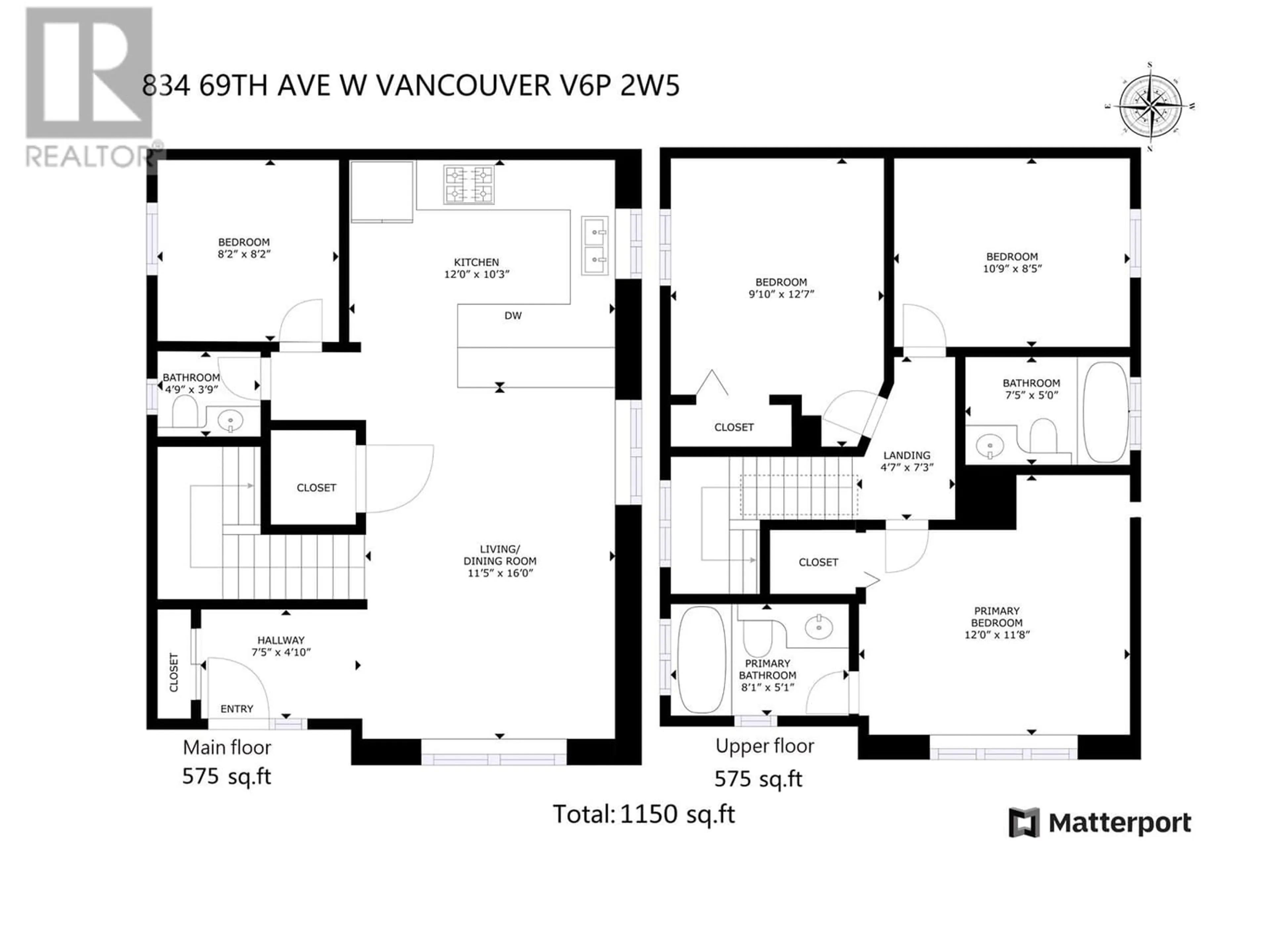 Floor plan for 834 W 69TH AVENUE, Vancouver British Columbia V6P2W5