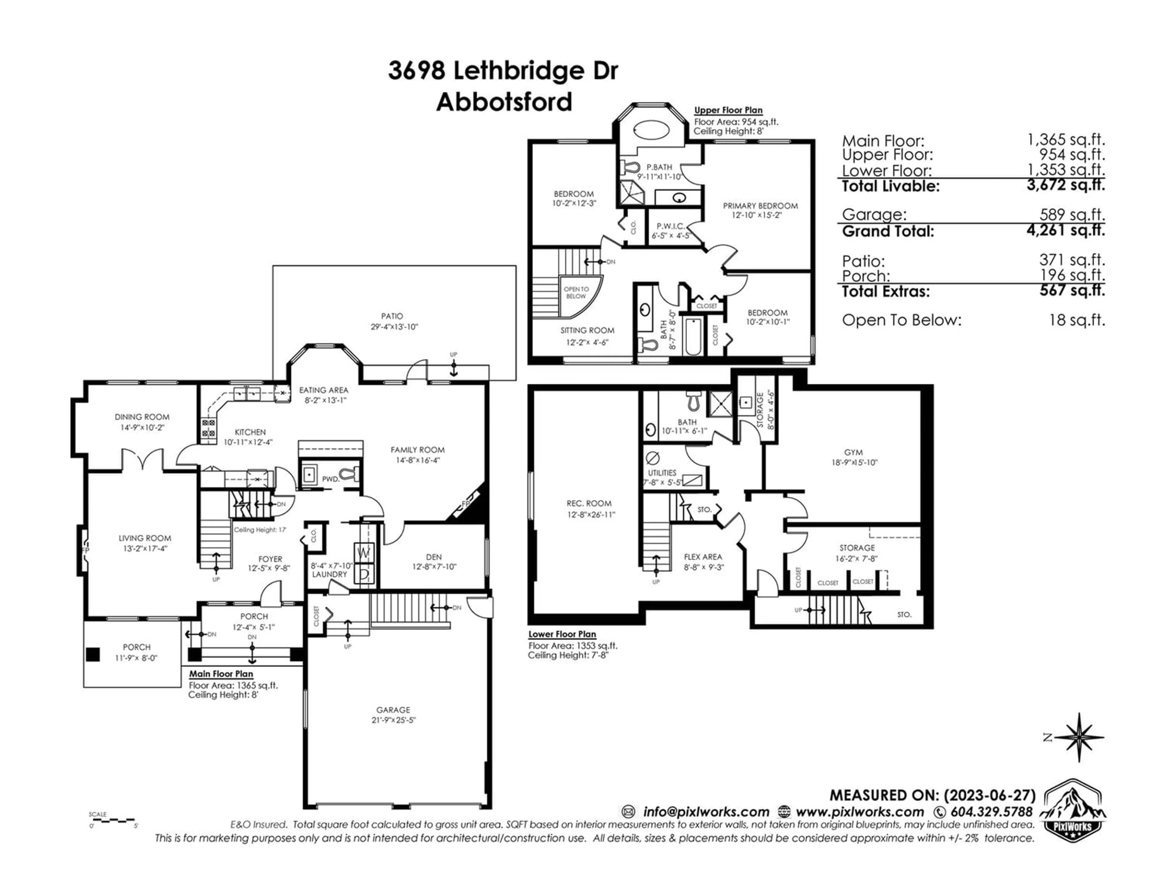 Floor plan for 3698 LETHBRIDGE DRIVE, Abbotsford British Columbia V3G1J7