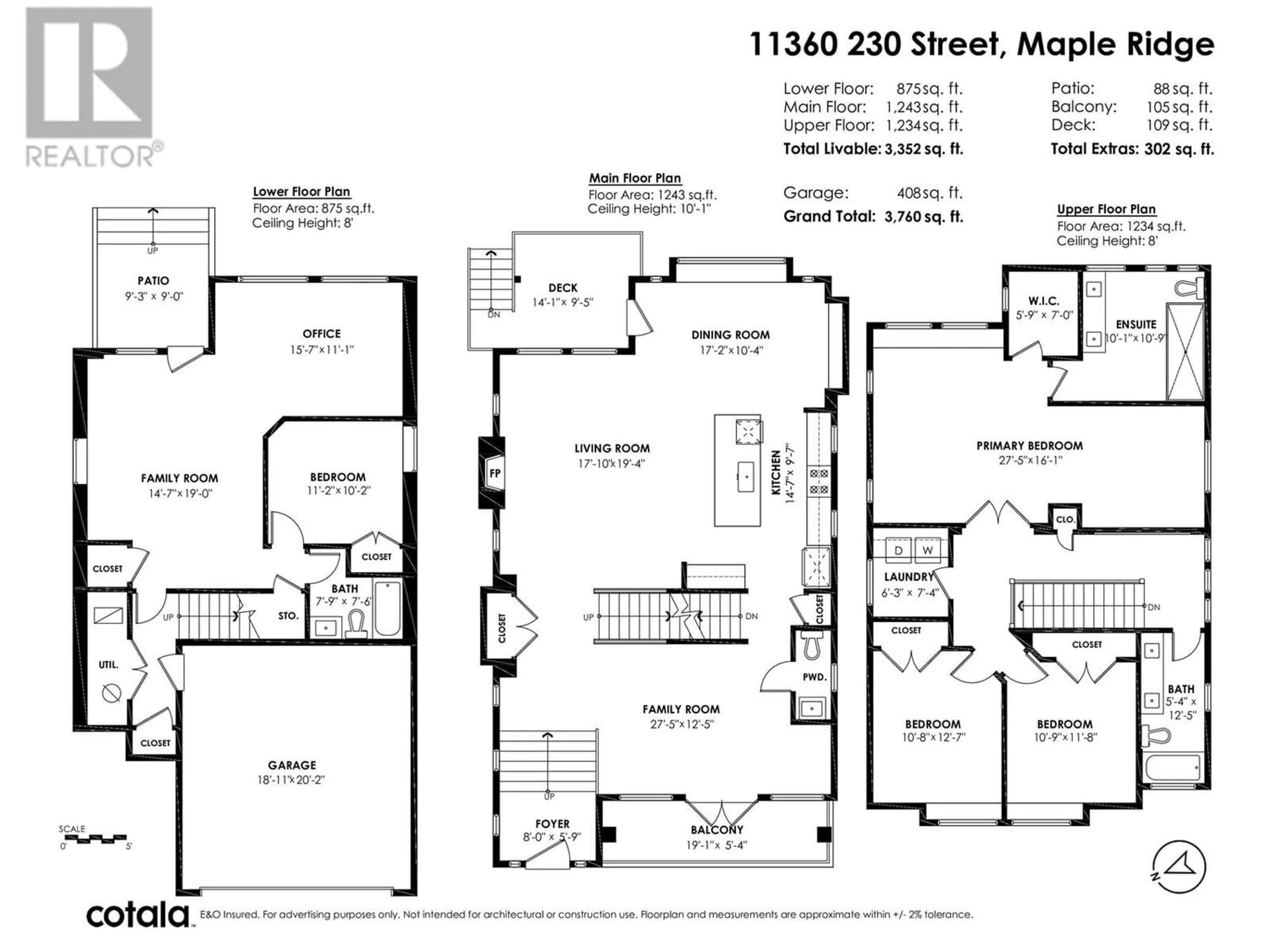 Floor plan for 11360 230 STREET, Maple Ridge British Columbia V2X0E8