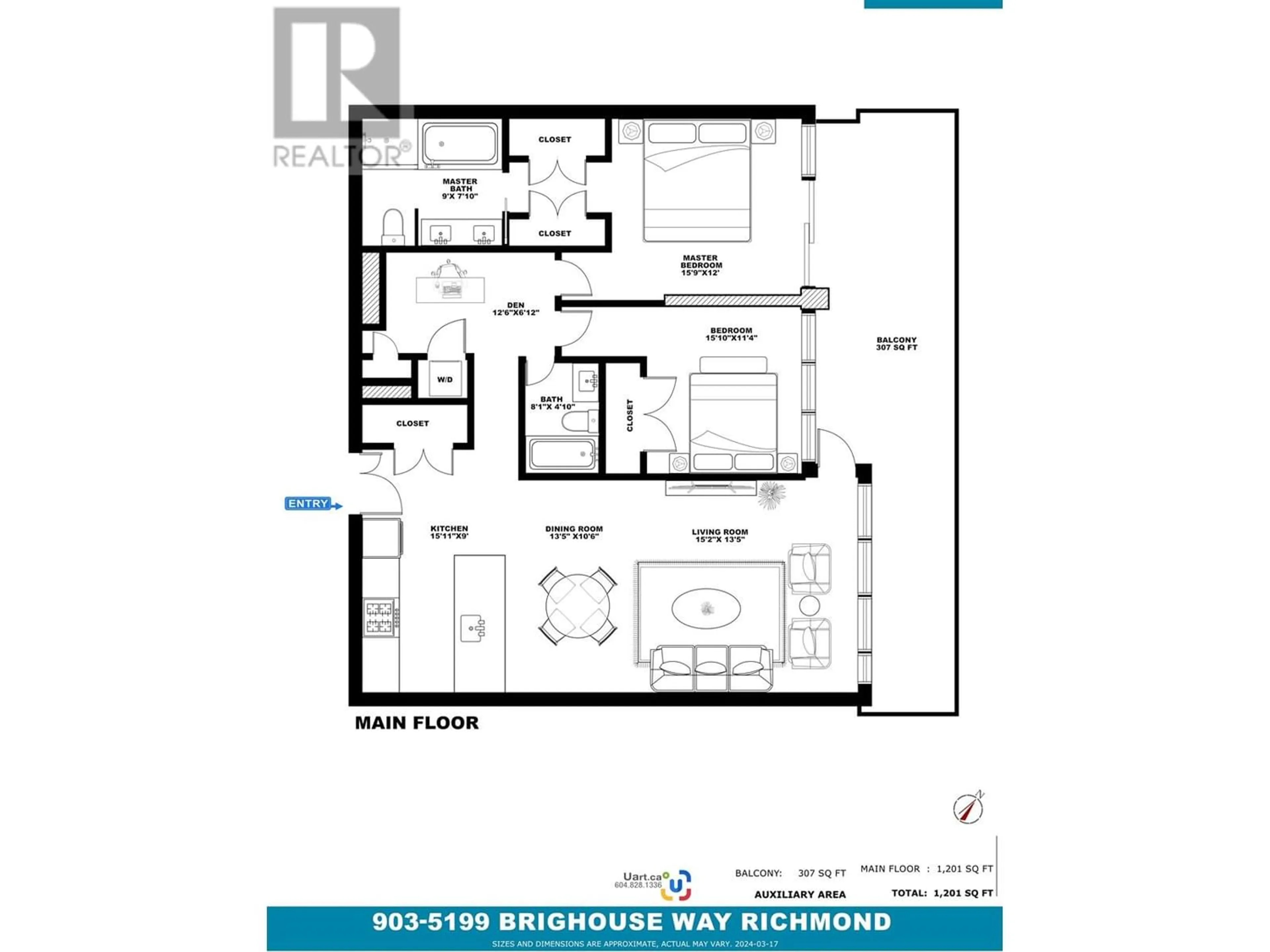 Floor plan for 903 5199 BRIGHOUSE WAY, Richmond British Columbia V7C0A7