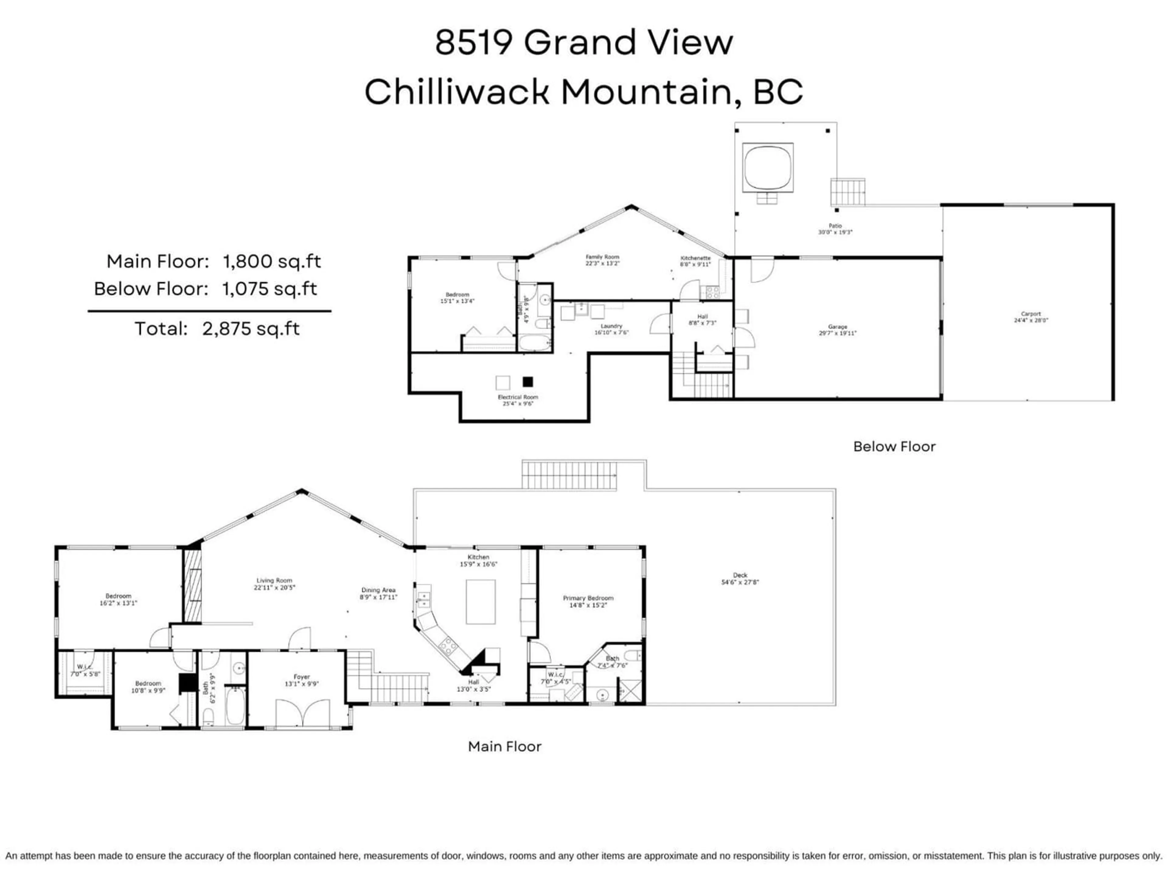 Floor plan for 8519 GRAND VIEW DRIVE, Chilliwack British Columbia V2R4A2