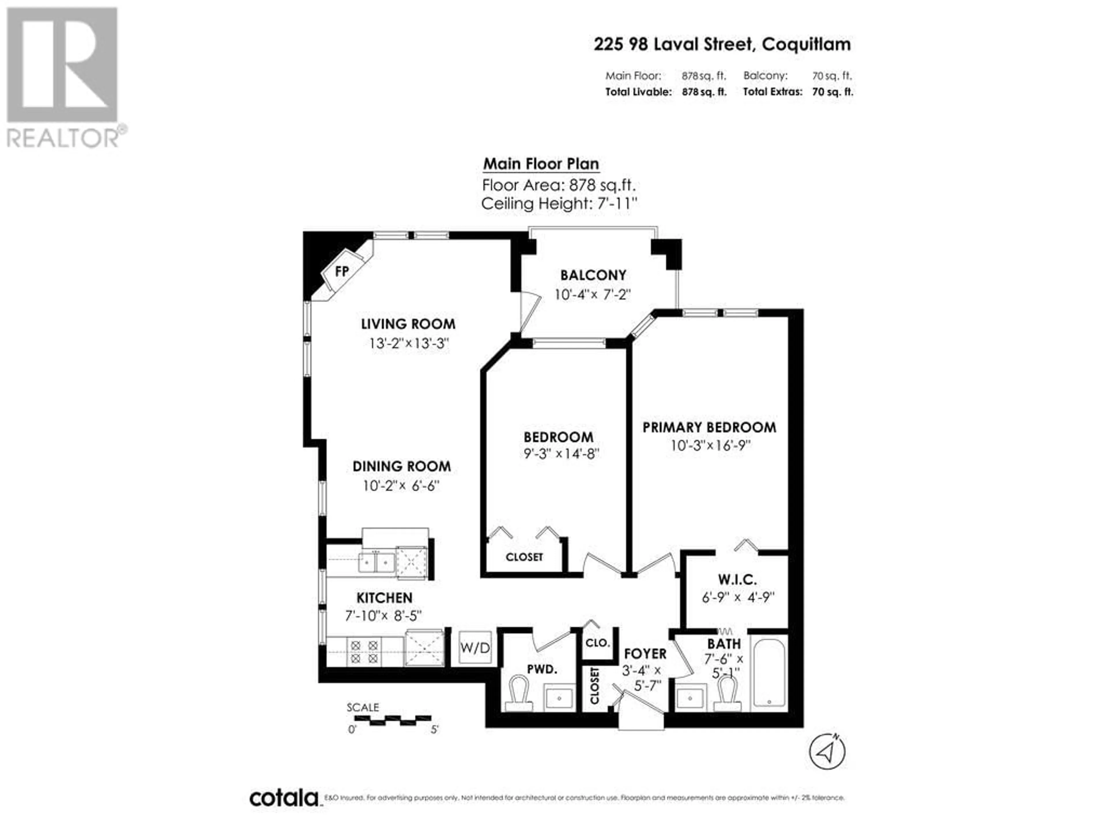 Floor plan for 225 98 LAVAL STREET, Coquitlam British Columbia V3K6S9