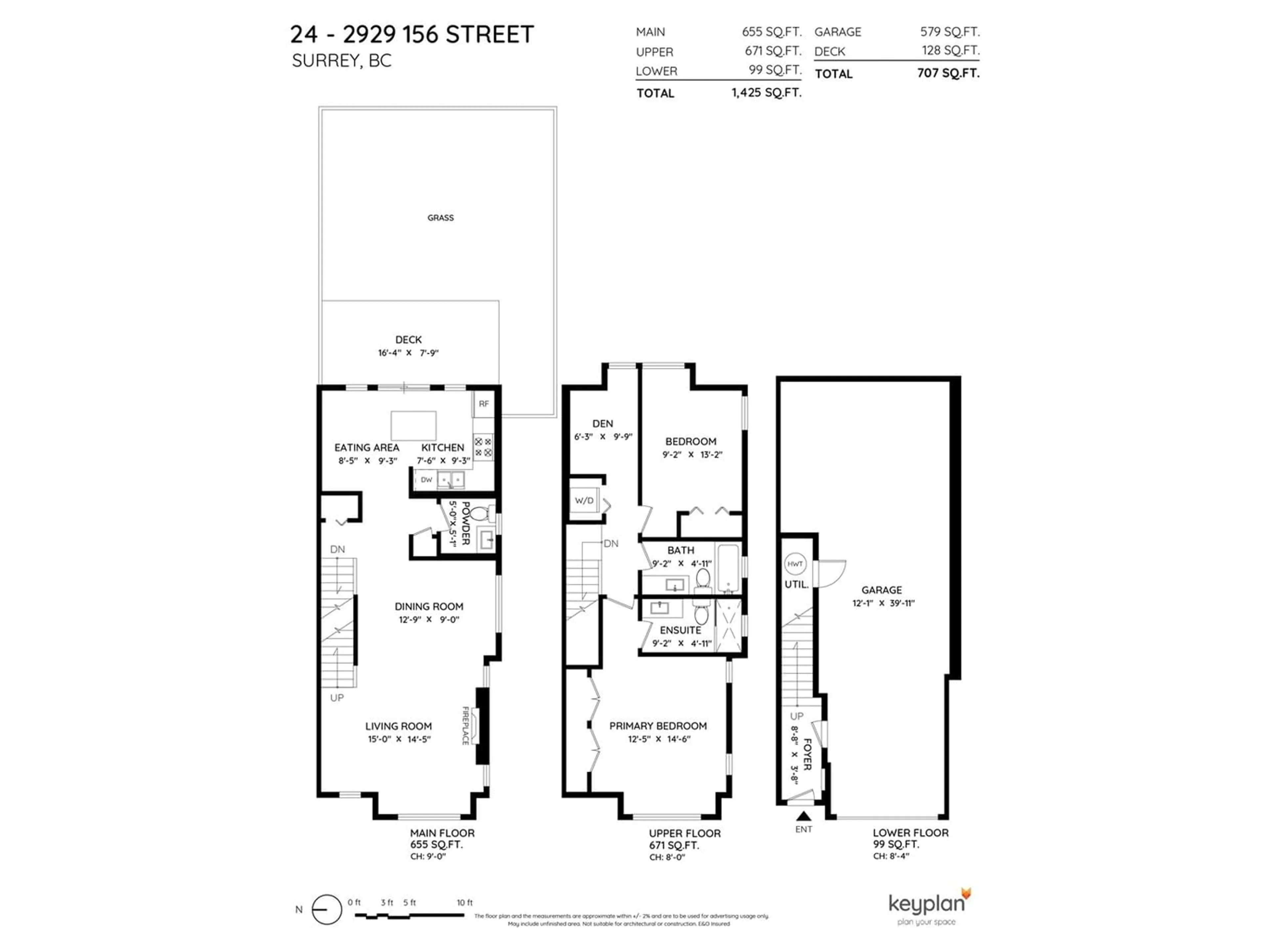 Floor plan for 24 2929 156 STREET, Surrey British Columbia V3Z0S9