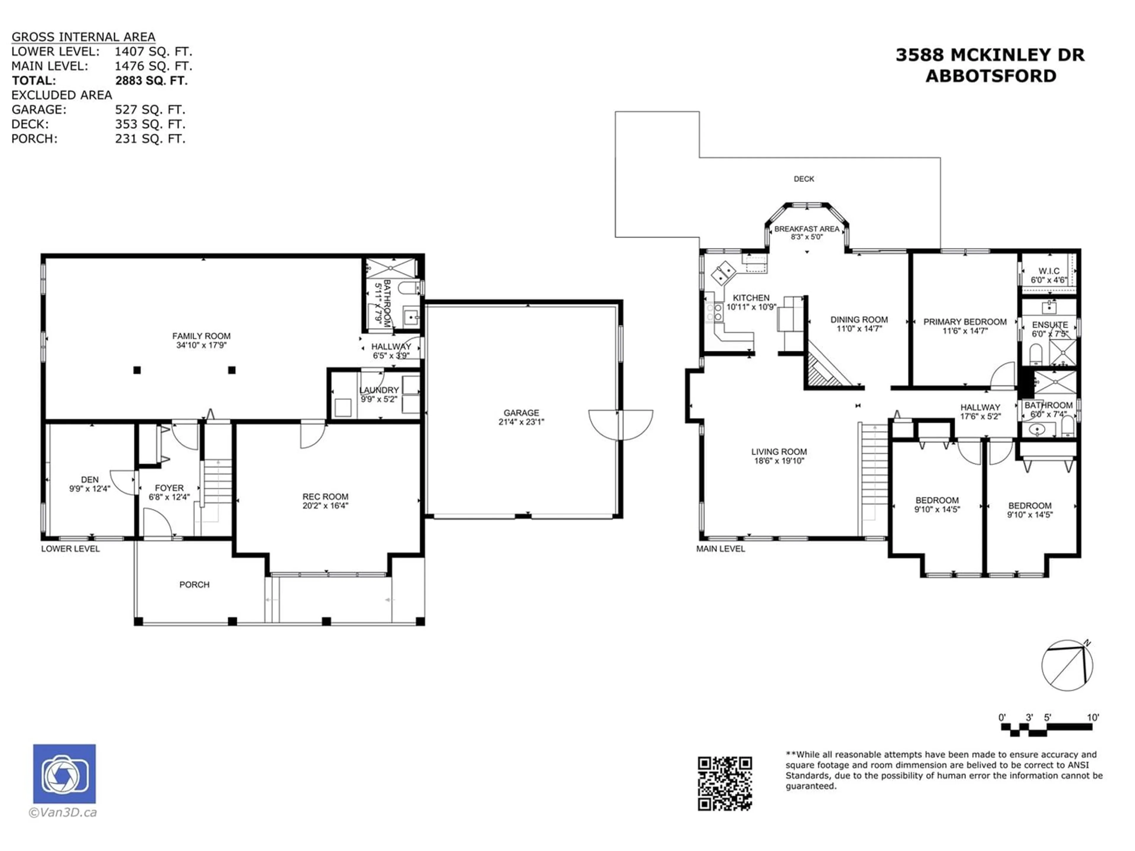 Floor plan for 3588 MCKINLEY DRIVE, Abbotsford British Columbia V2S8M6