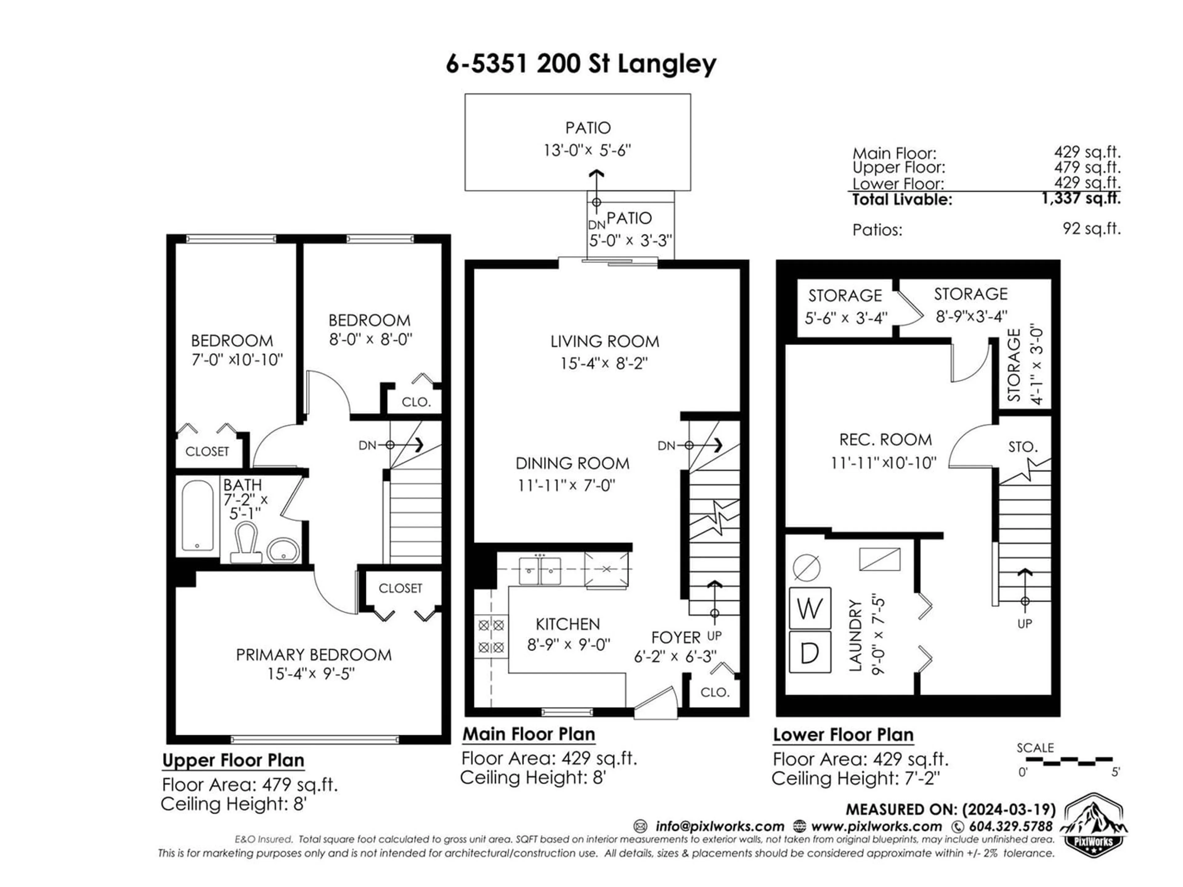 Floor plan for 6 5351 200 STREET, Langley British Columbia V3A1M2