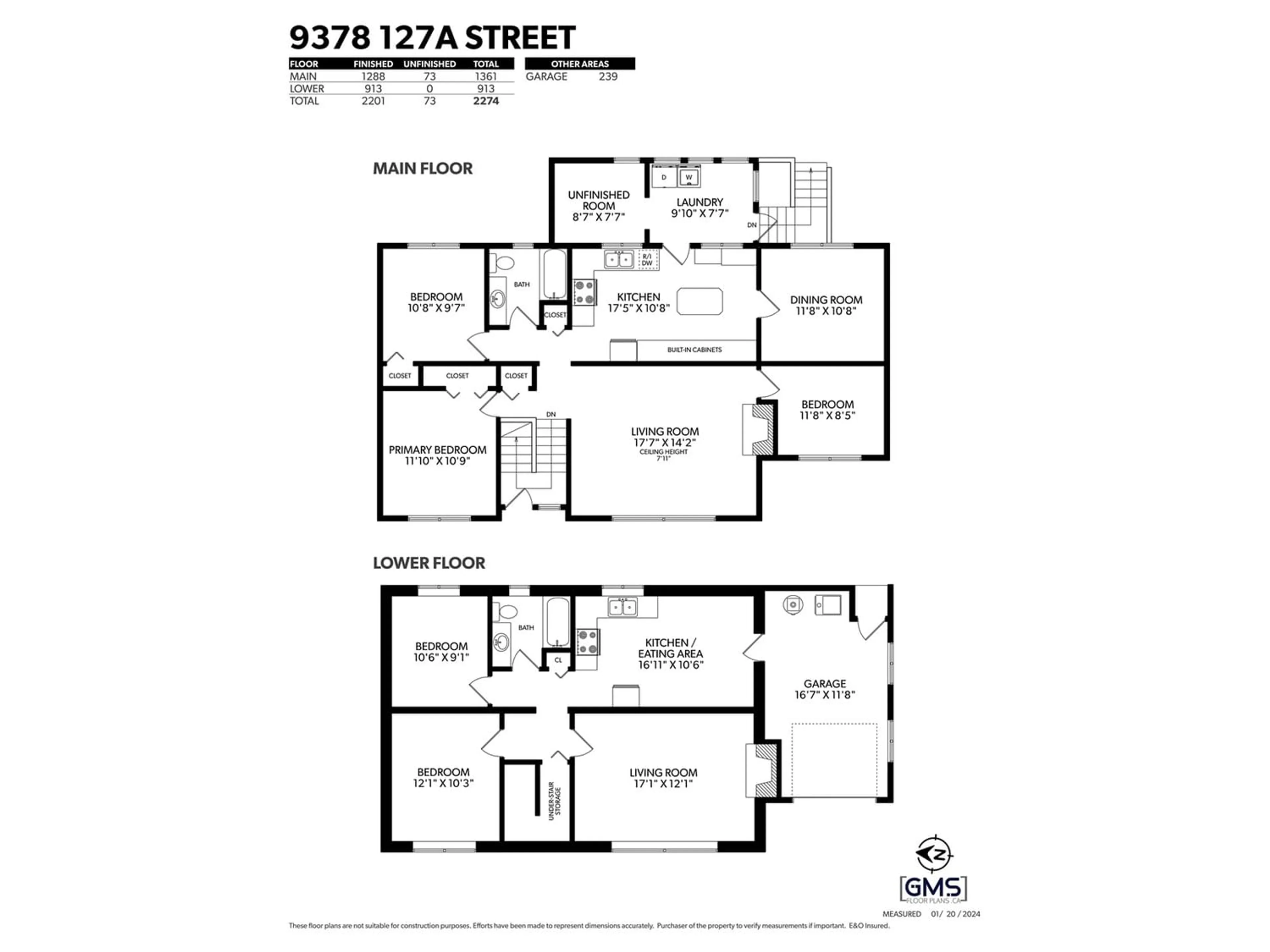 Floor plan for 9378 127A STREET, Surrey British Columbia V3V6C7