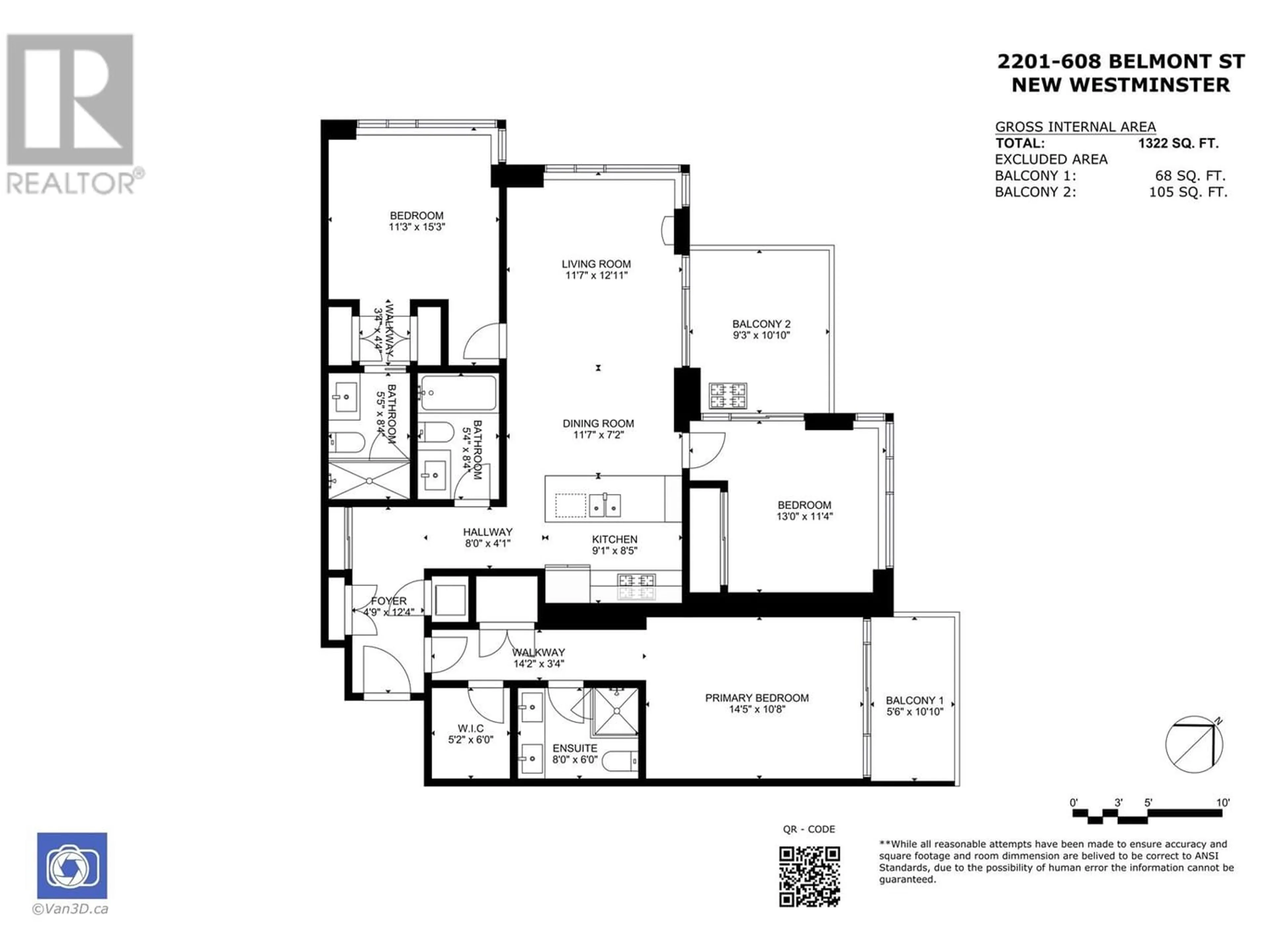 Floor plan for 2201 608 BELMONT STREET, New Westminster British Columbia V3M0G8