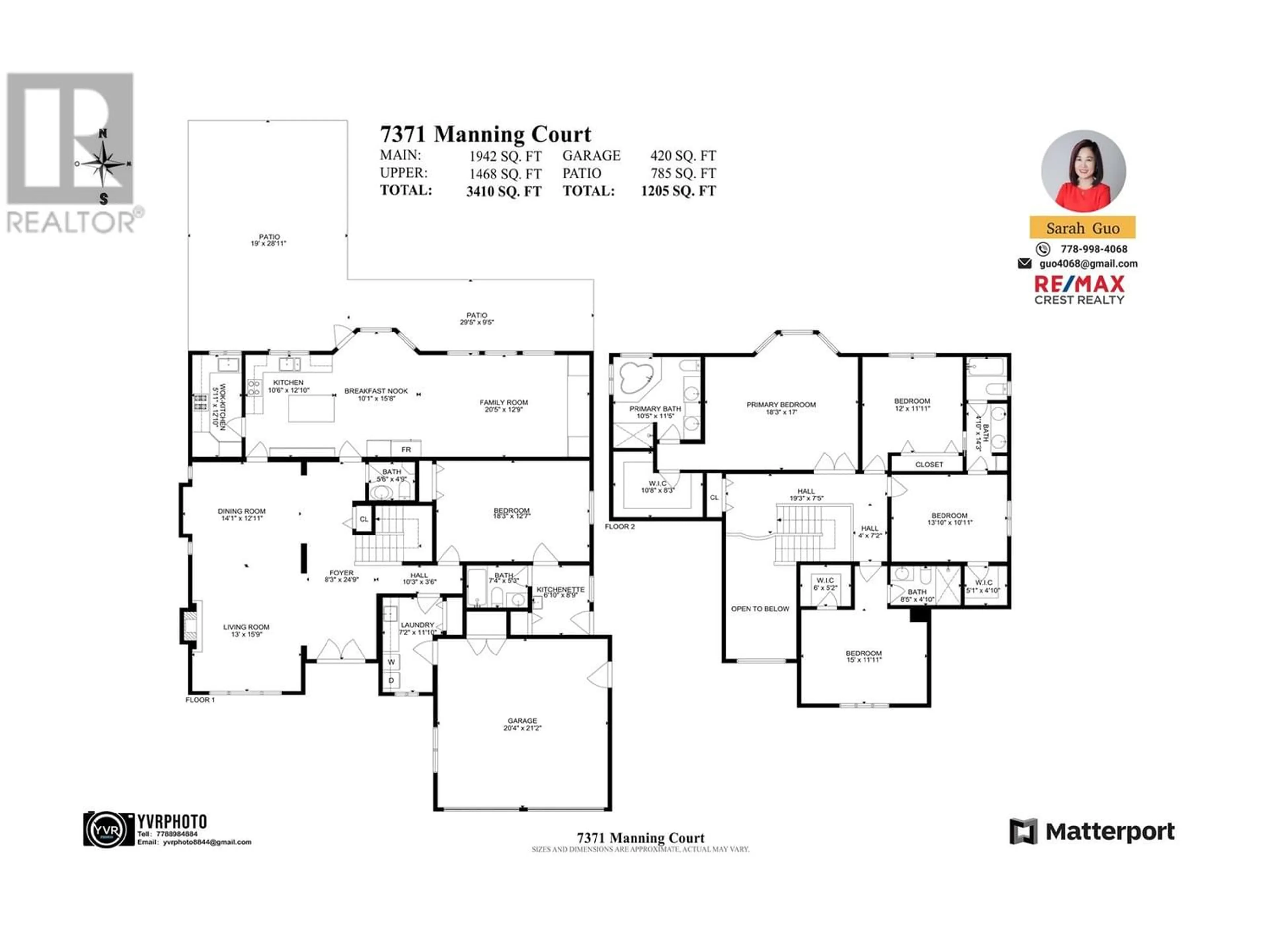 Floor plan for 7371 MANNING COURT, Richmond British Columbia V7A4J3