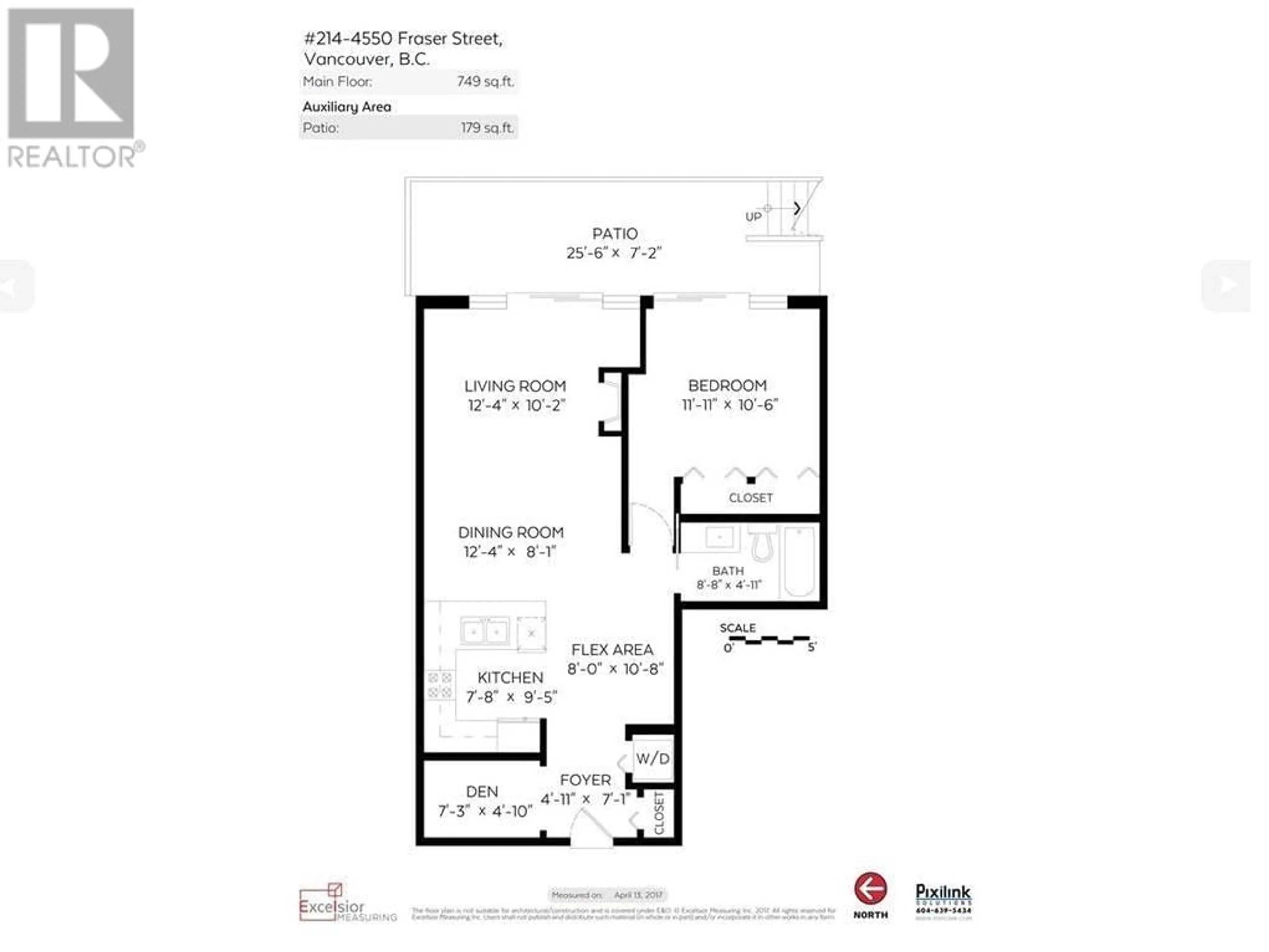 Floor plan for 214 4550 FRASER STREET, Vancouver British Columbia V5V4G8