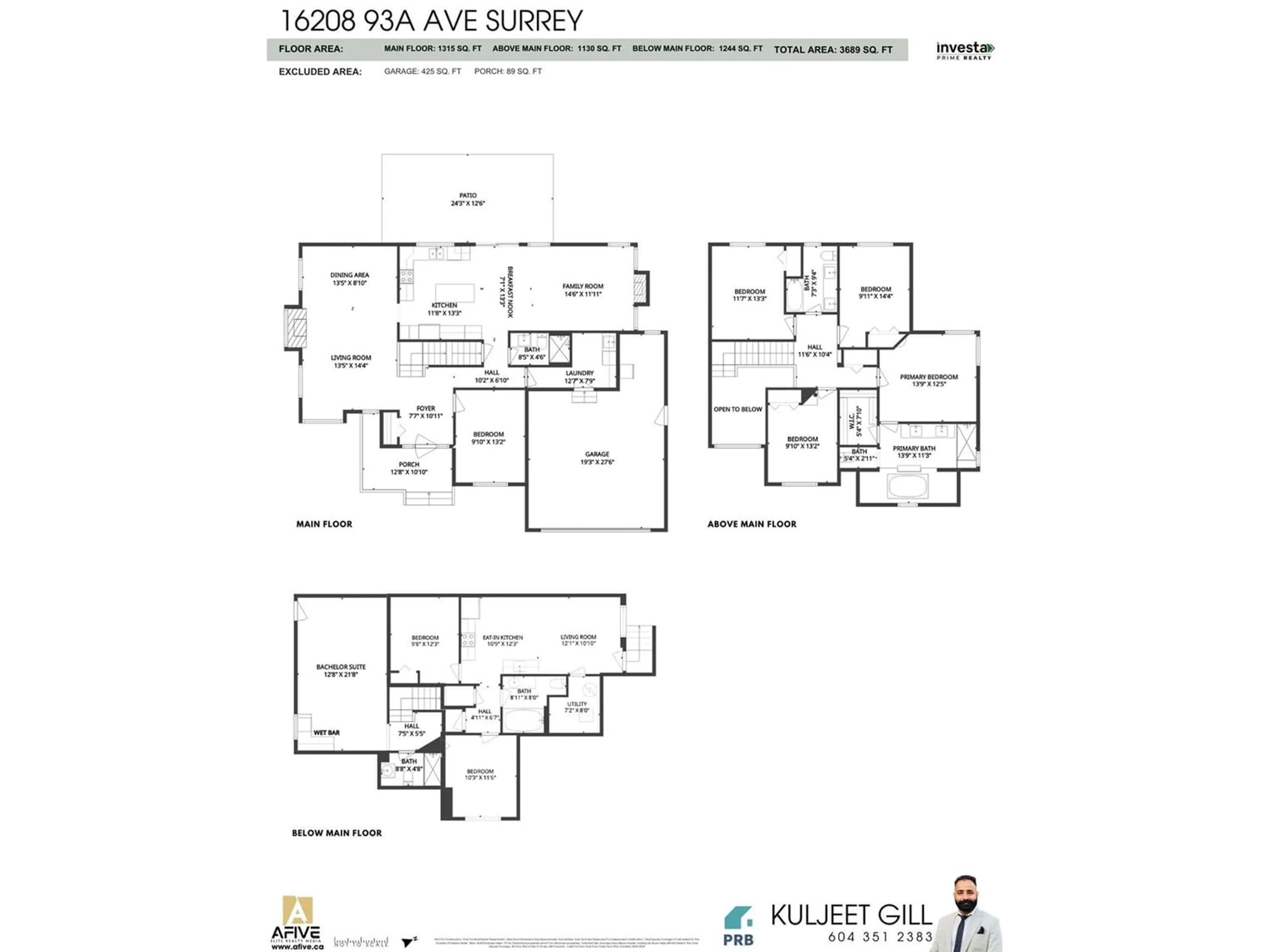 Floor plan for 16208 93A AVENUE, Surrey British Columbia V4N4Z9