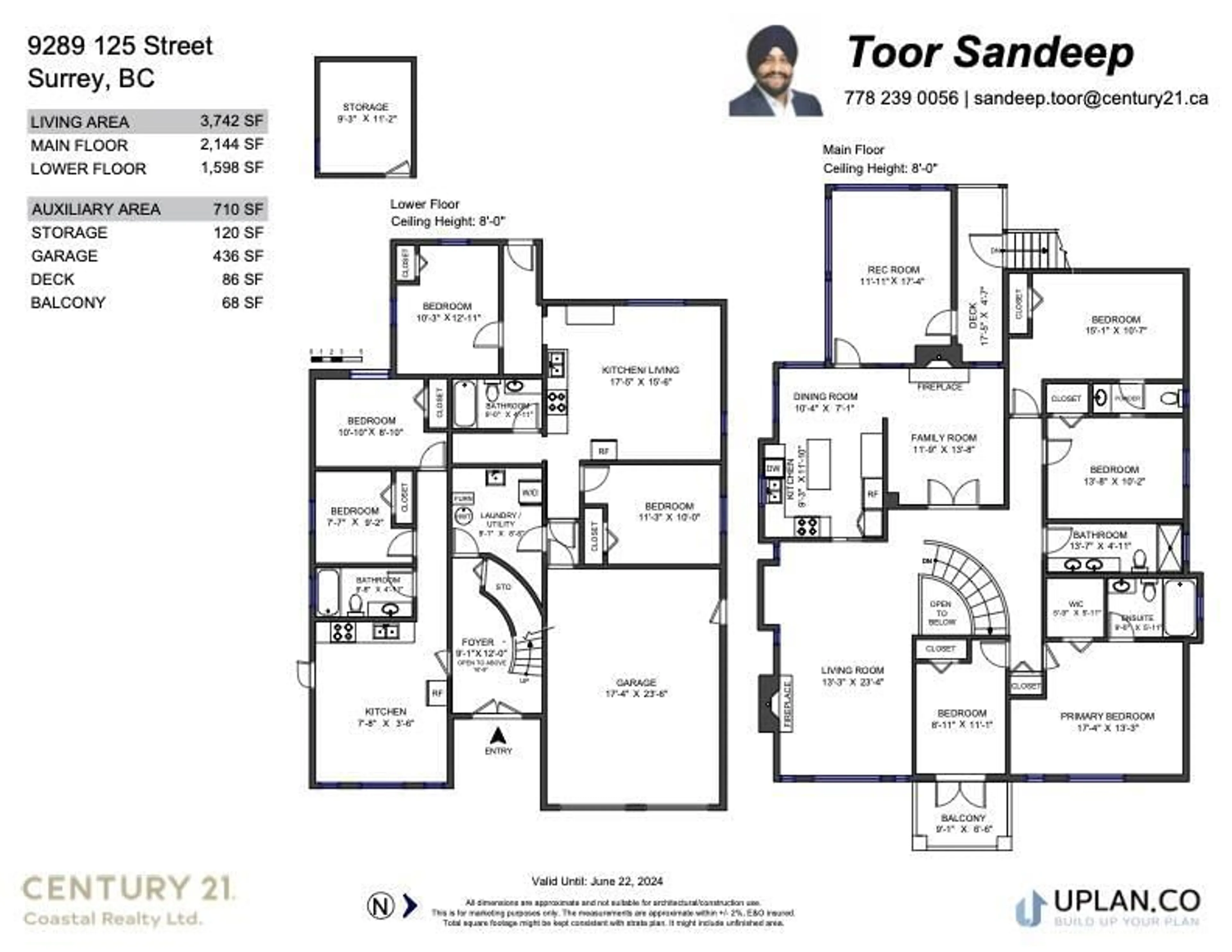 Floor plan for 9289 125 STREET, Surrey British Columbia V3V4X3