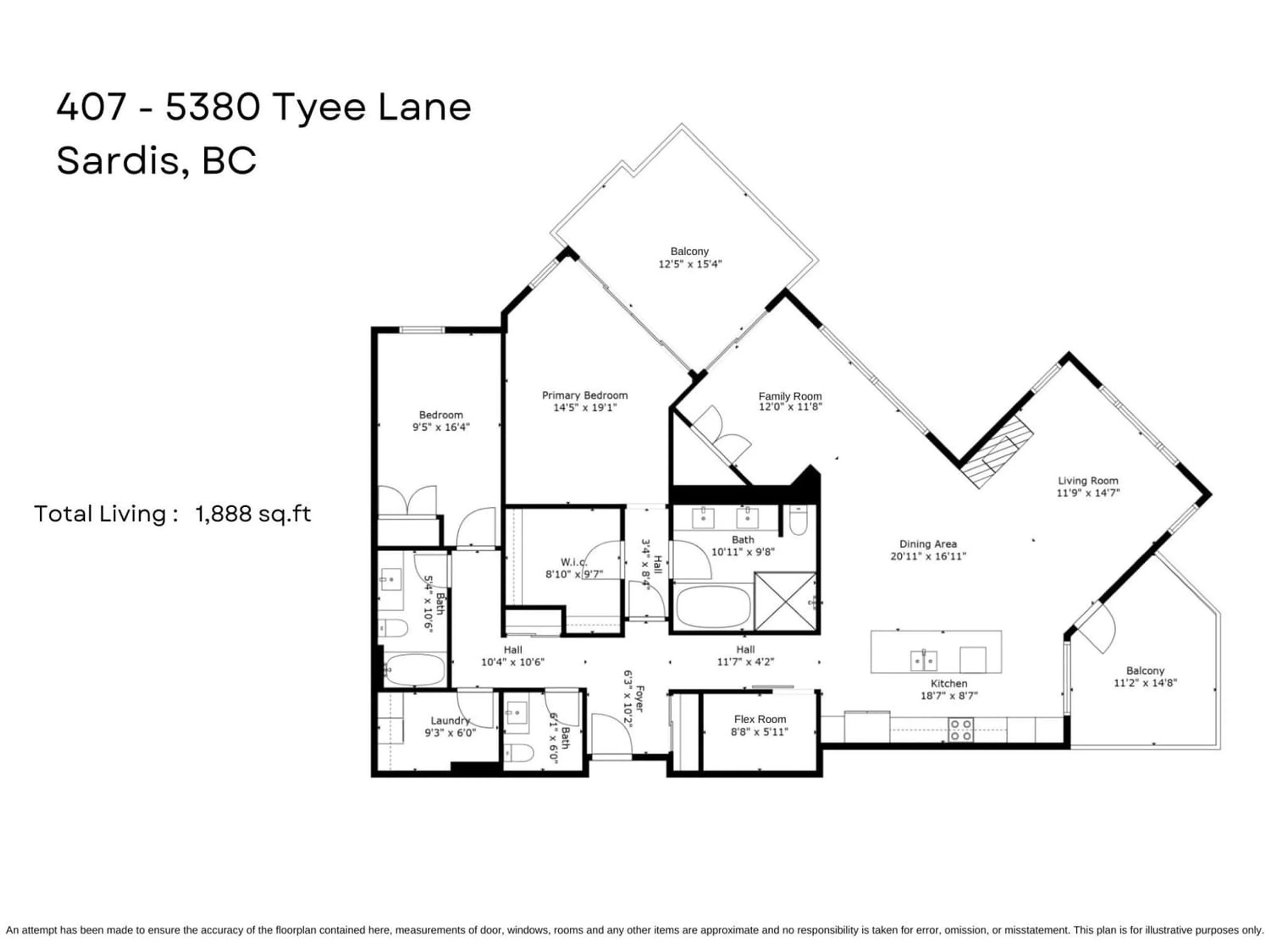 Floor plan for 407 5380 TYEE LANE, Chilliwack British Columbia V2R6B6
