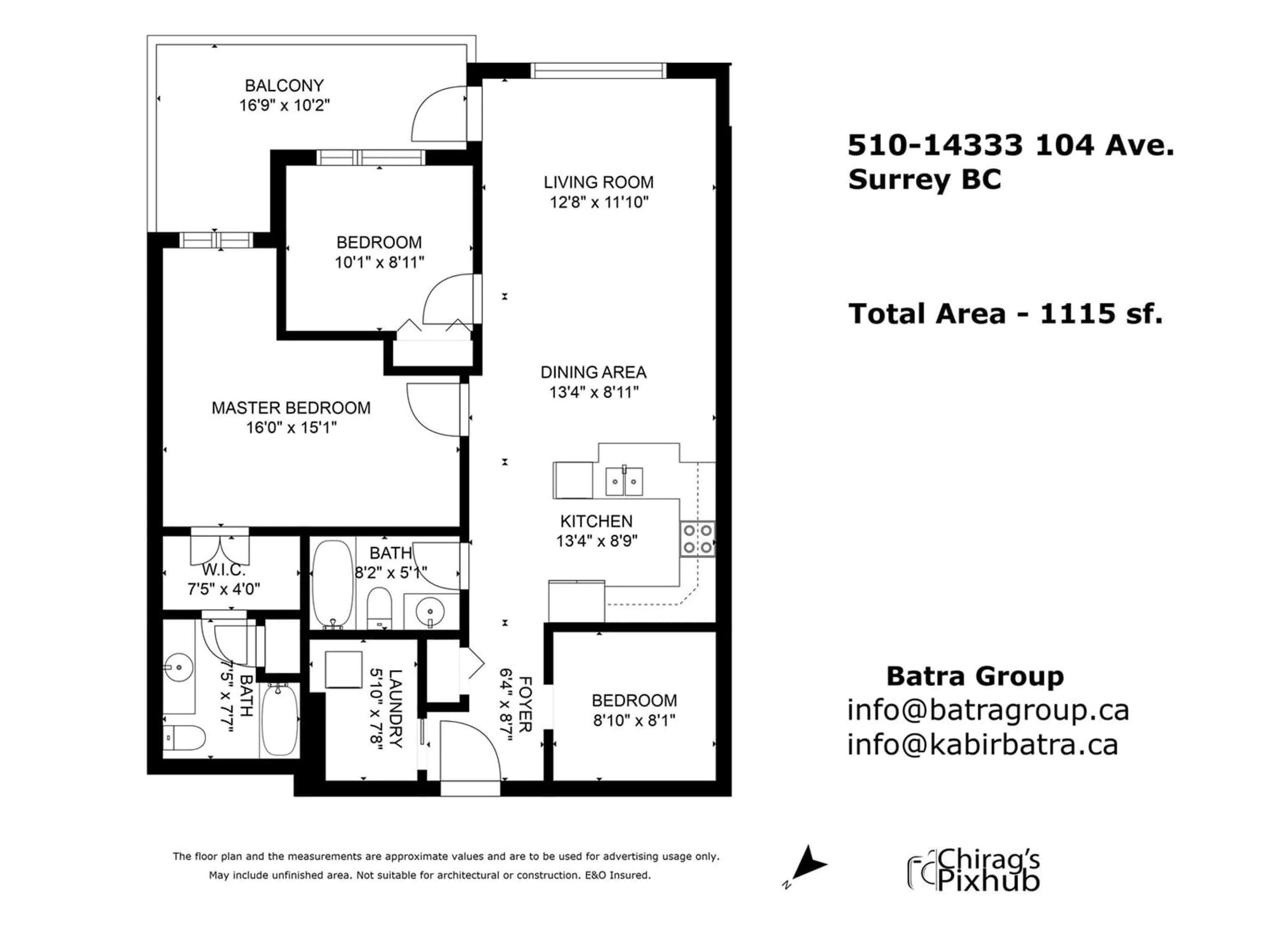 Floor plan for 510 14333 104 AVENUE, Surrey British Columbia V3T0E1