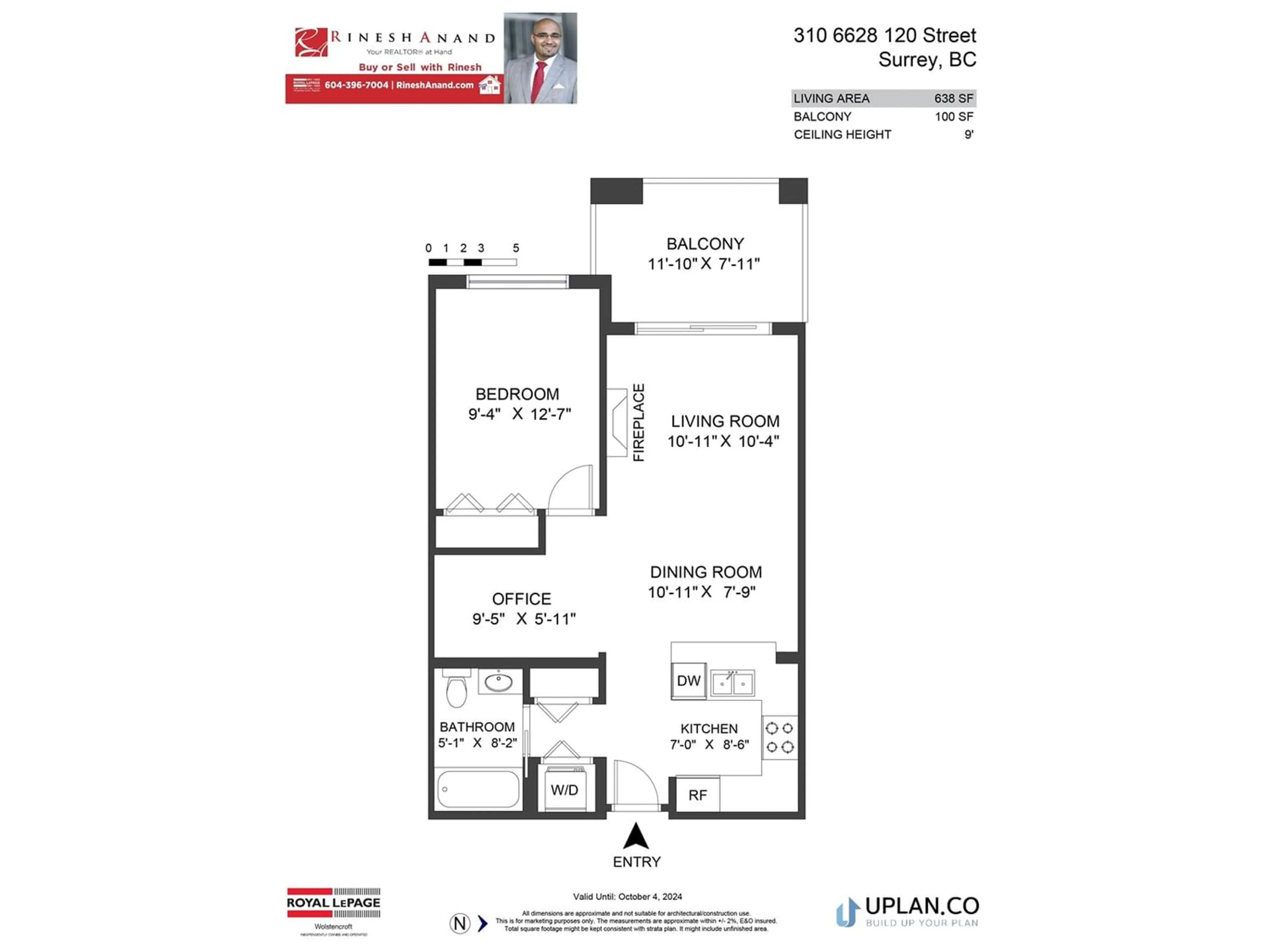 Floor plan for 310 6628 120 STREET, Surrey British Columbia V3W1T7