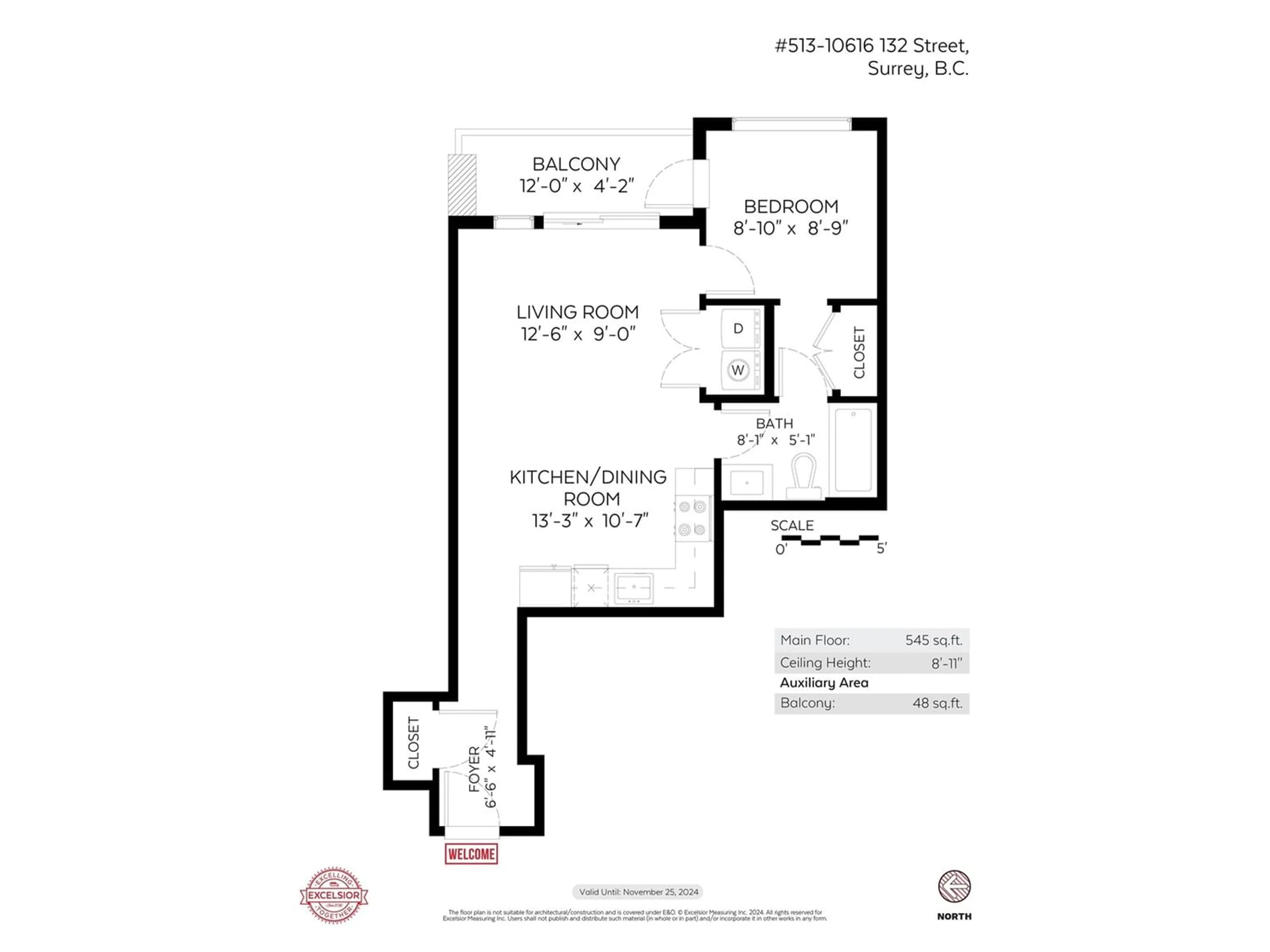 Floor plan for 513 10616 132 STREET, Surrey British Columbia V3T3V8