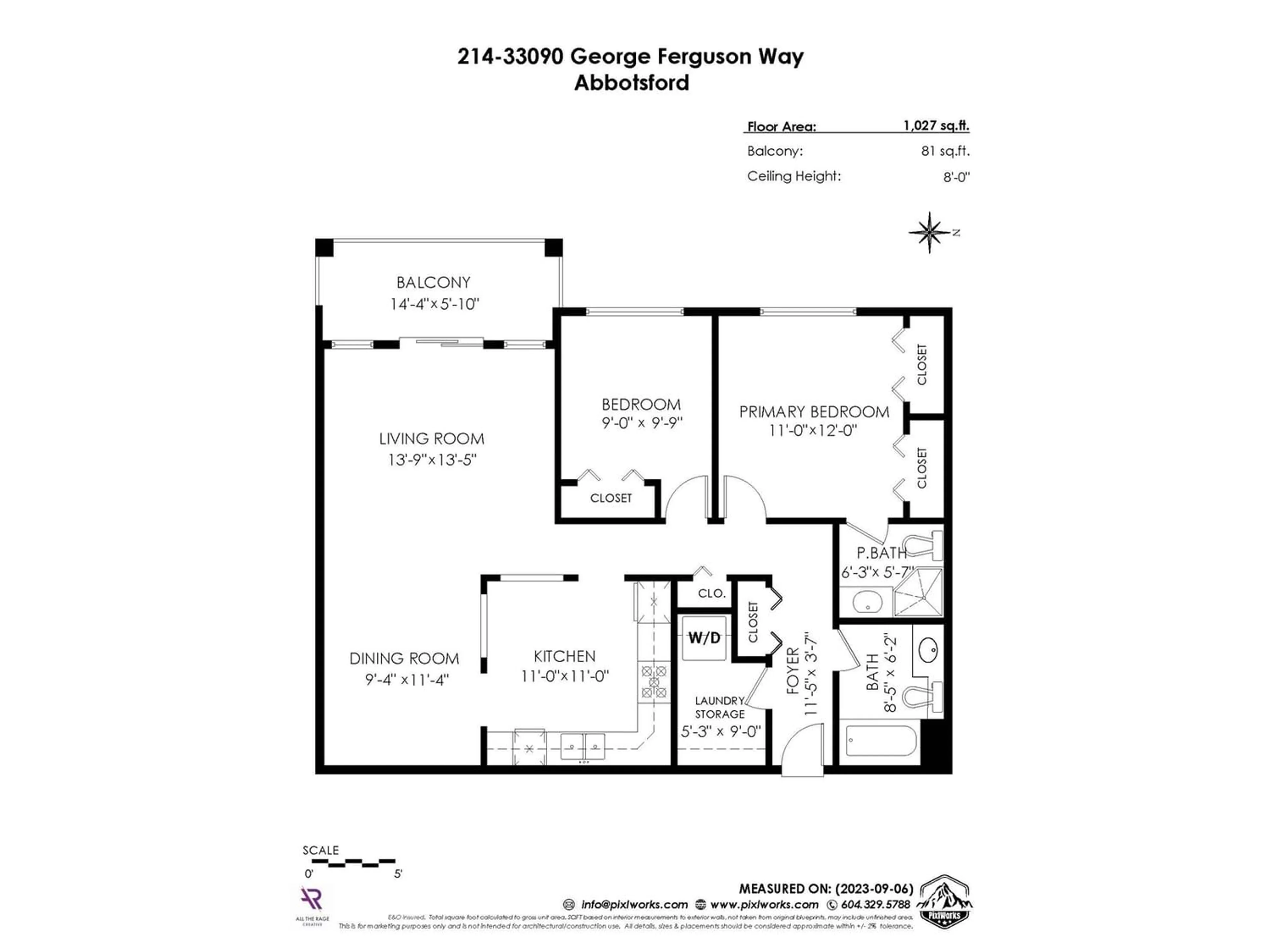 Floor plan for 214 33090 GEORGE FERGUSON WAY, Abbotsford British Columbia V2S6Y2