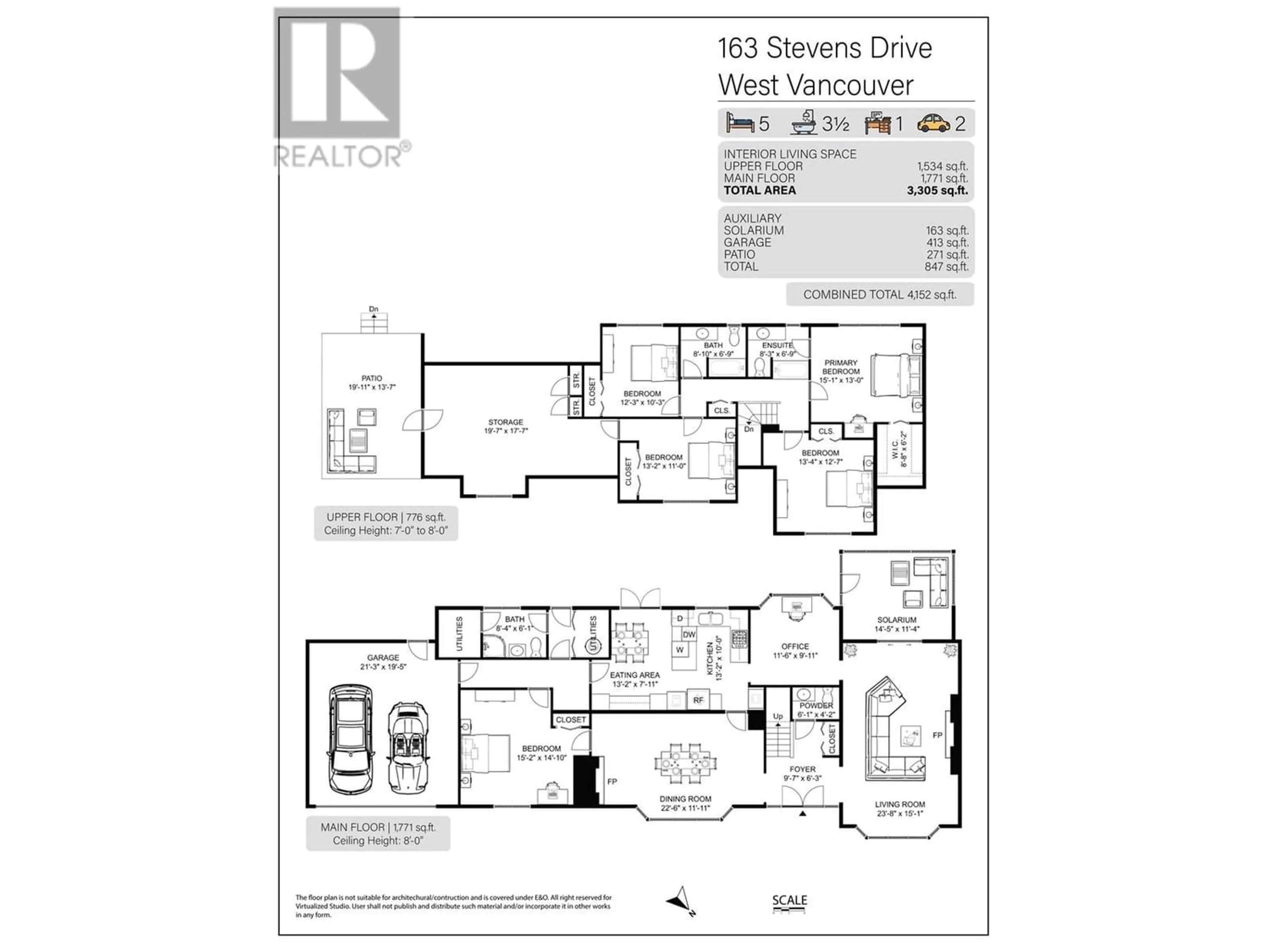 Floor plan for 163 STEVENS DRIVE, West Vancouver British Columbia V7S1C3