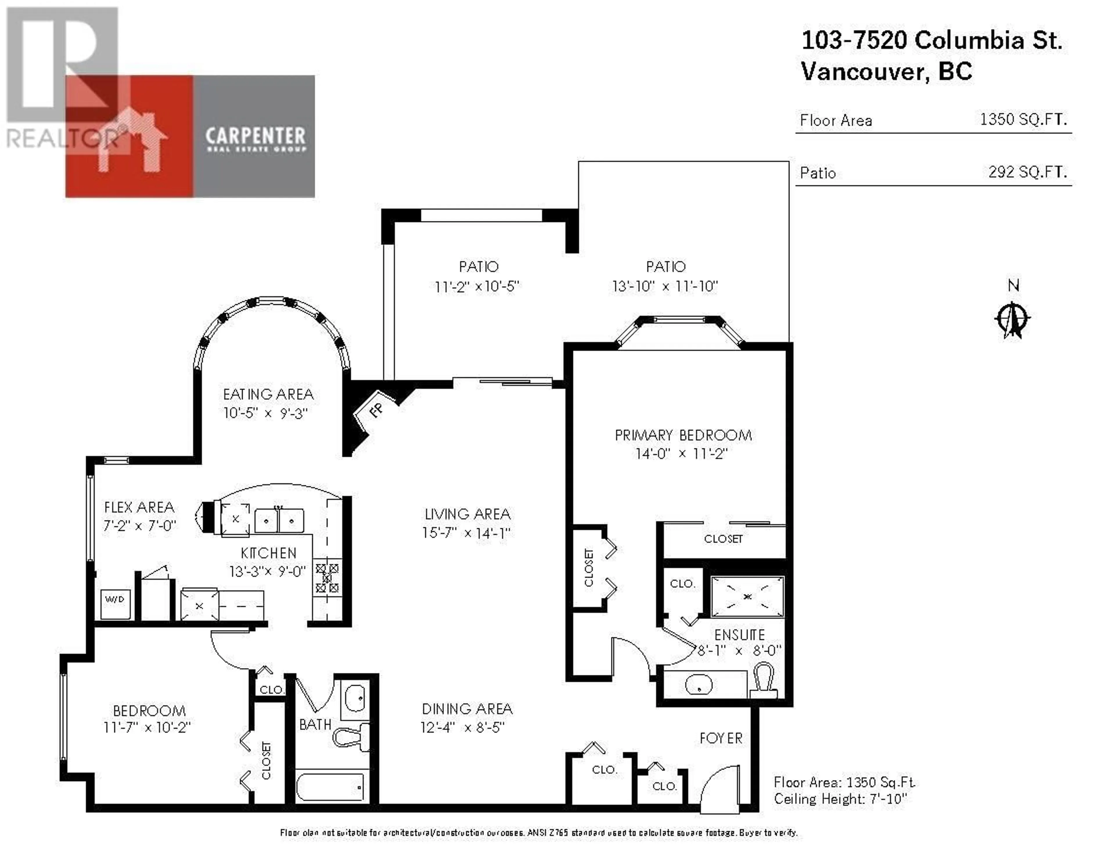 Floor plan for 103 7520 COLUMBIA STREET, Vancouver British Columbia V5X4S8