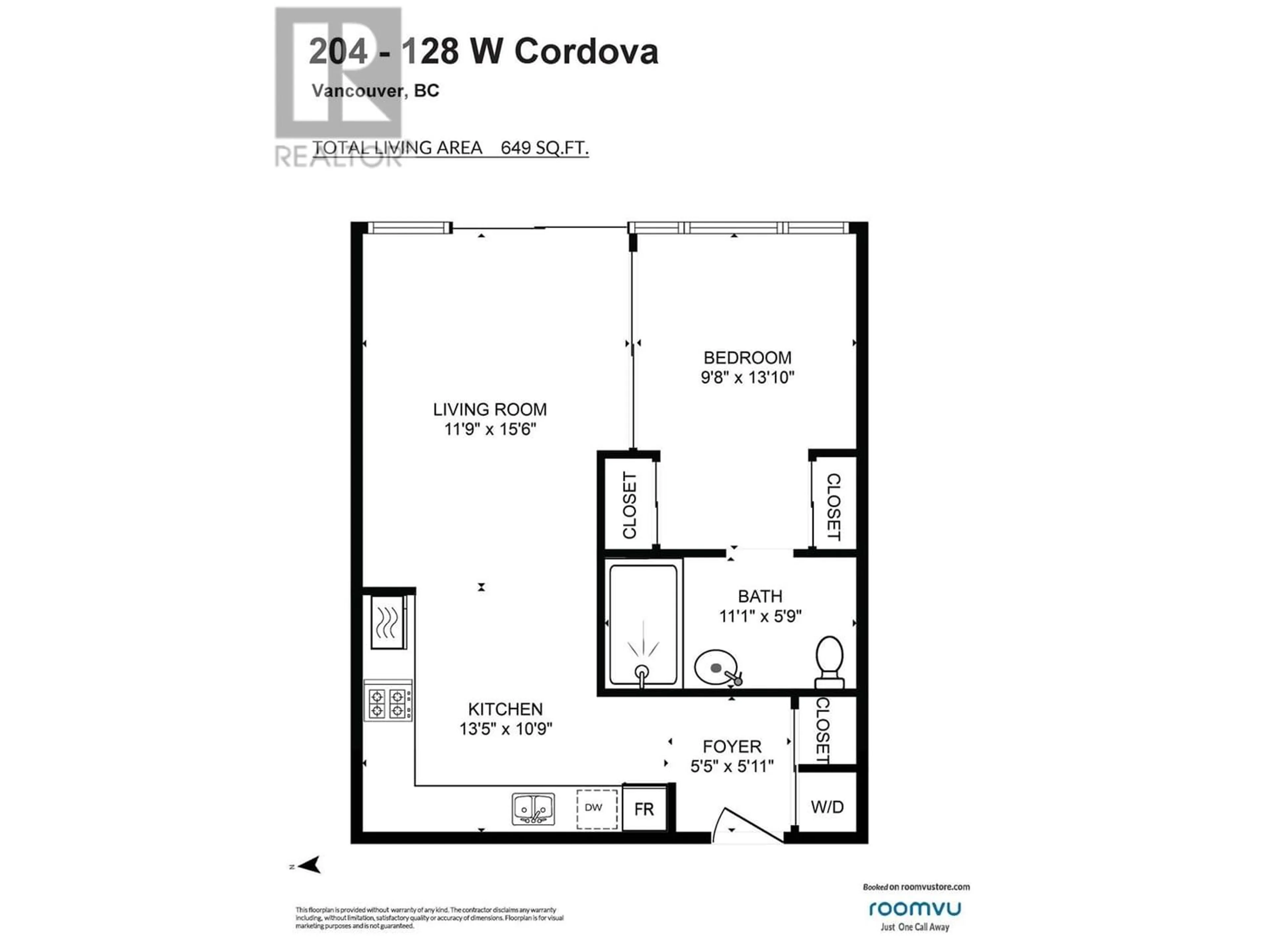 Floor plan for 204 128 W CORDOVA STREET, Vancouver British Columbia V6B0E6