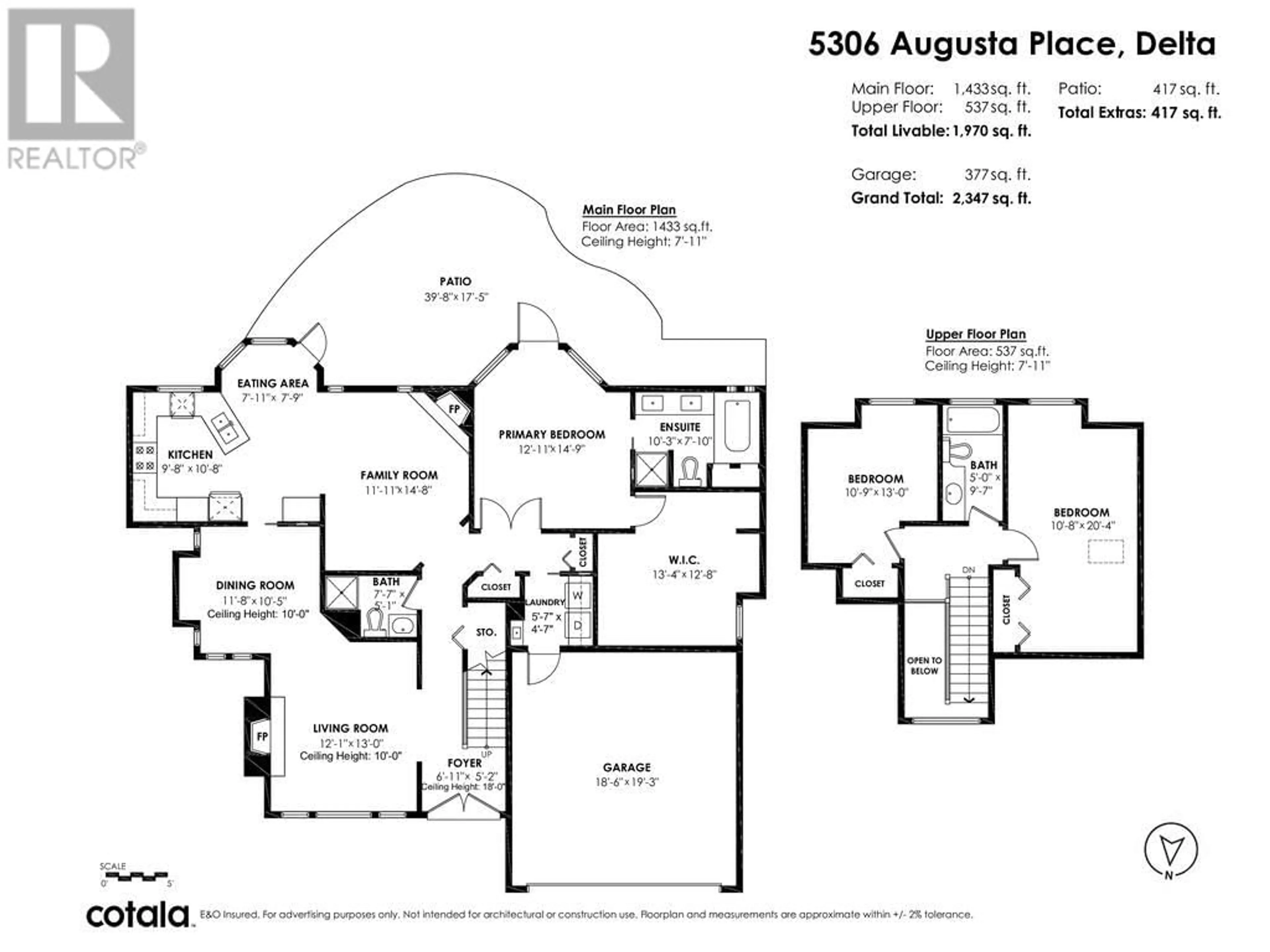 Floor plan for 5306 AUGUSTA PLACE, Delta British Columbia V4M4E1