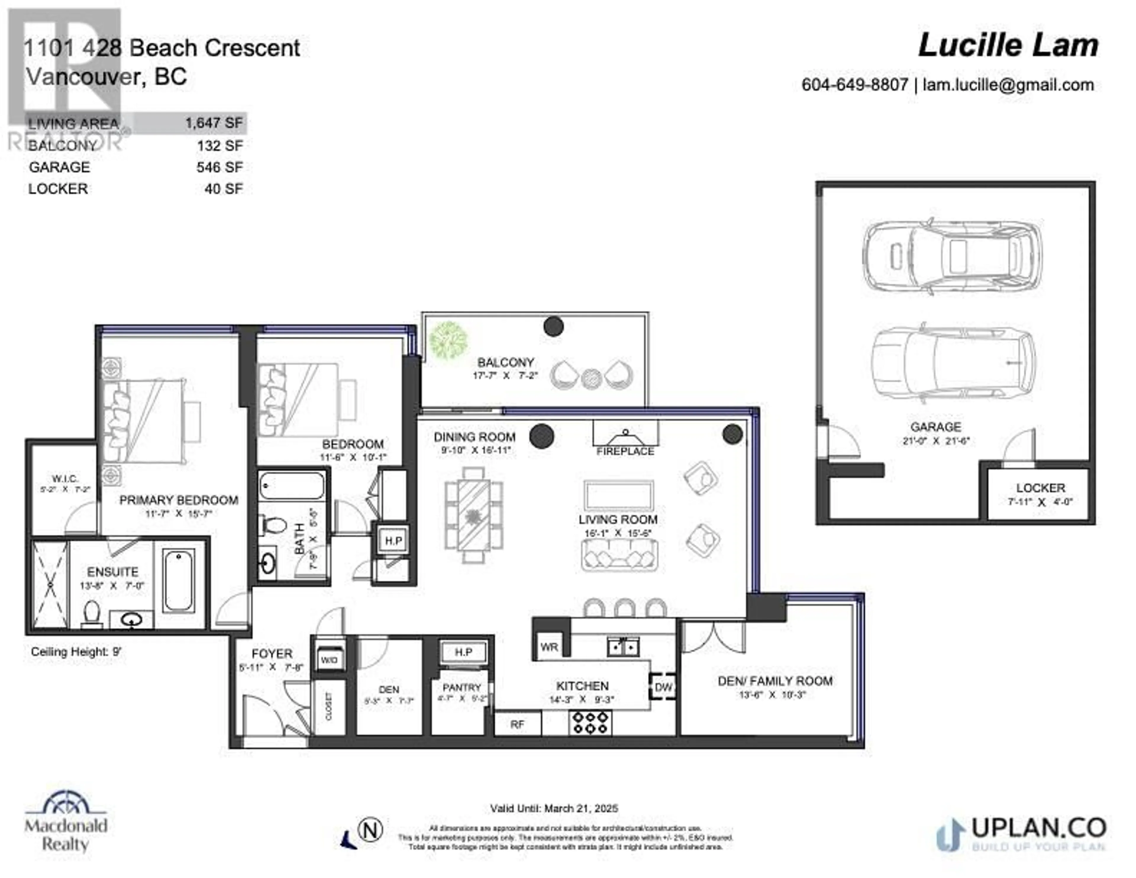 Floor plan for 1101 428 BEACH CRESCENT, Vancouver British Columbia V6Z3G1
