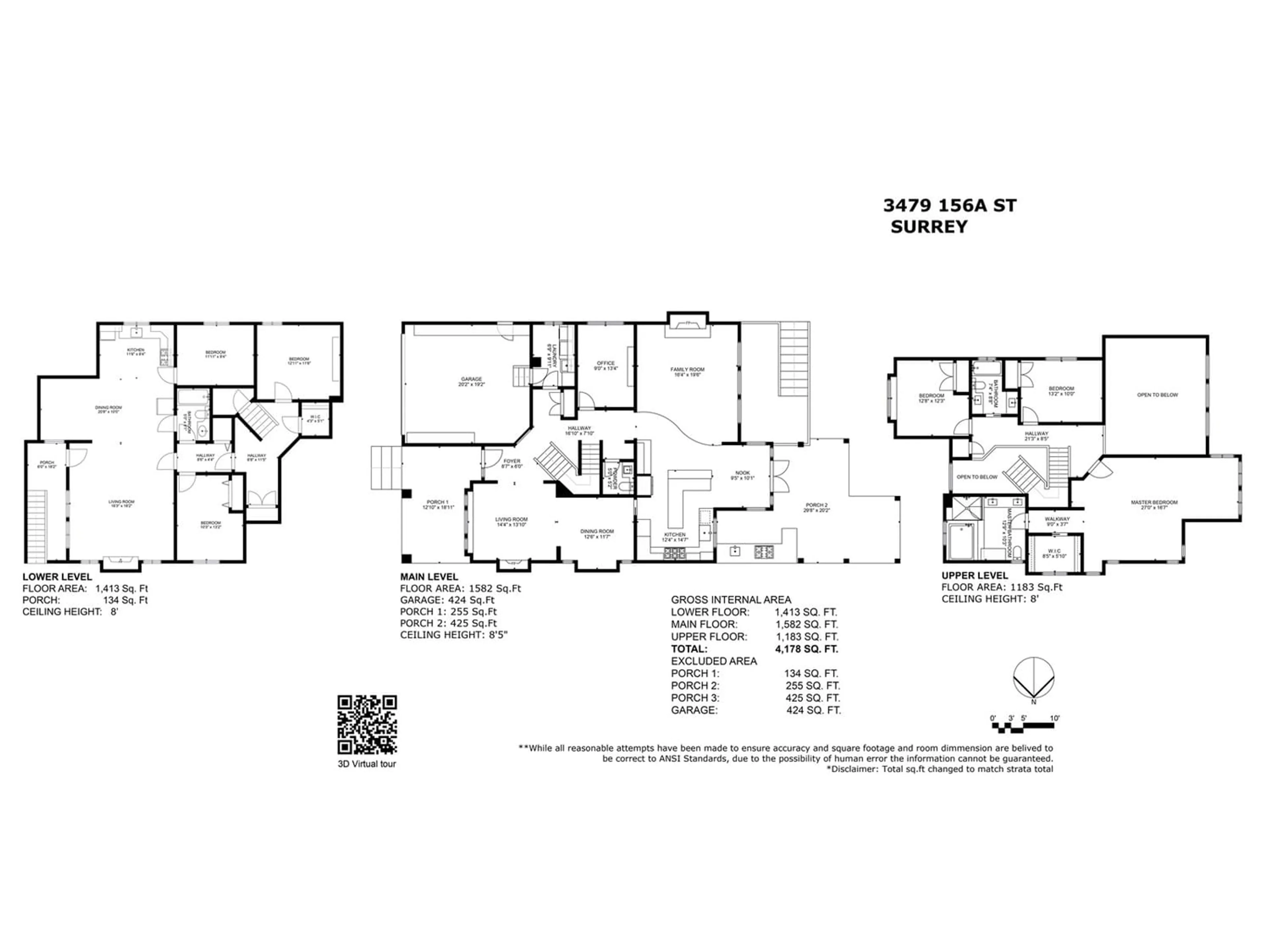 Floor plan for 3479 156A STREET, Surrey British Columbia V3Z0K4