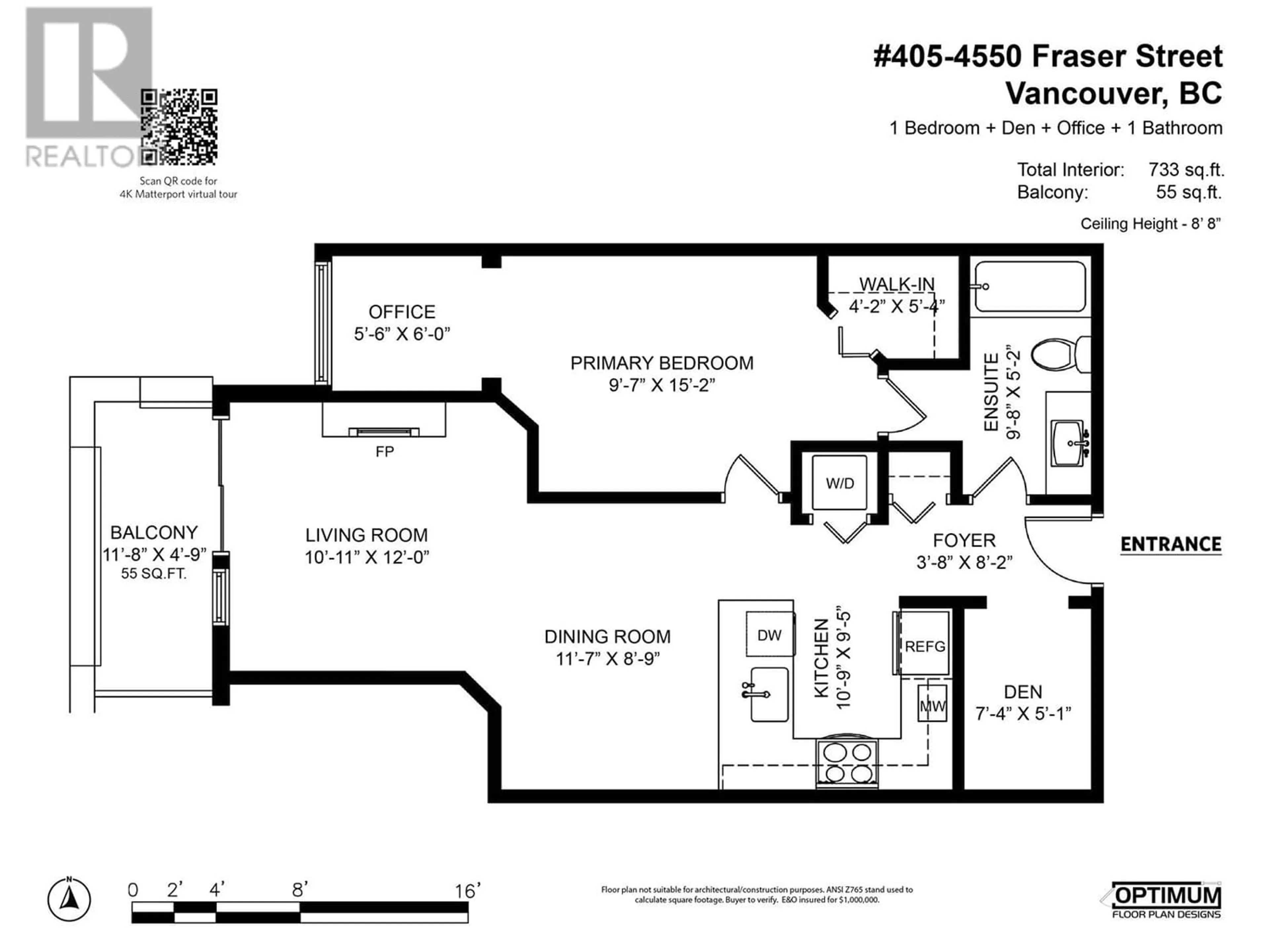 Floor plan for 405 4550 FRASER STREET, Vancouver British Columbia V5V4G8