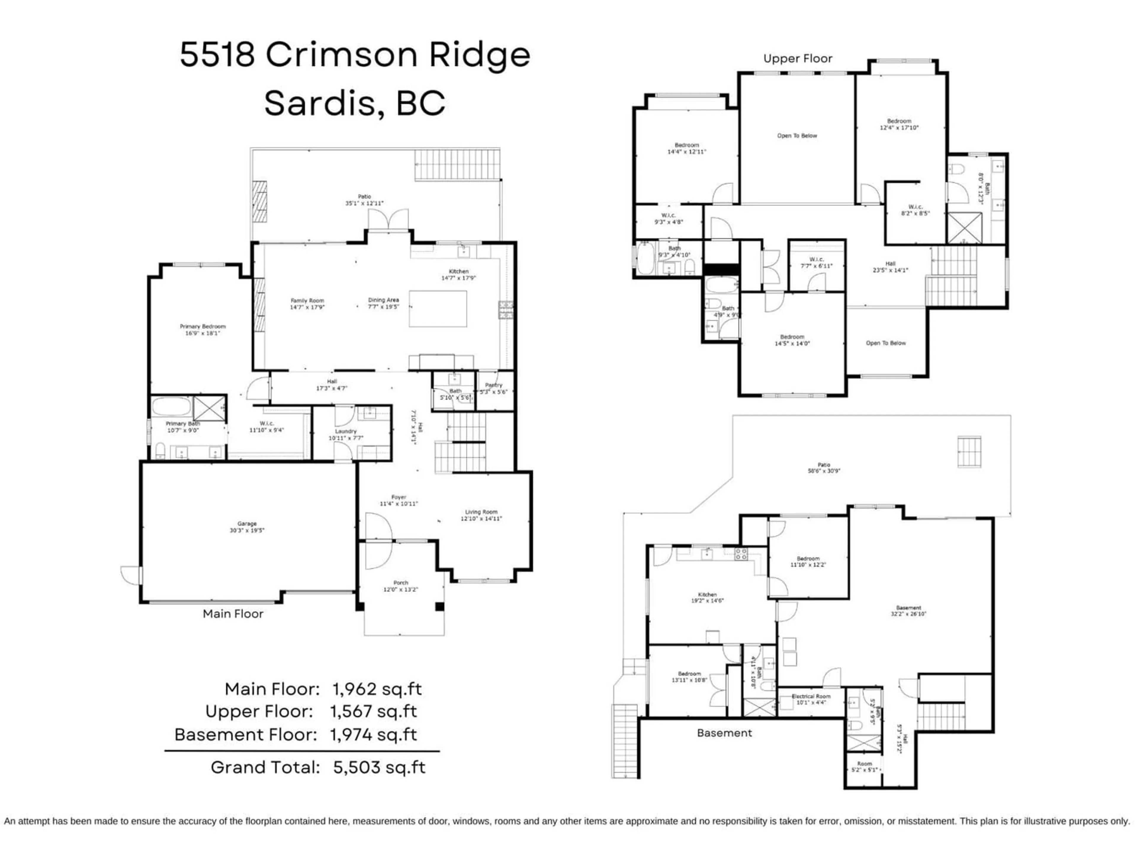 Floor plan for 5518 CRIMSON RIDGE, Chilliwack British Columbia V2R6H7