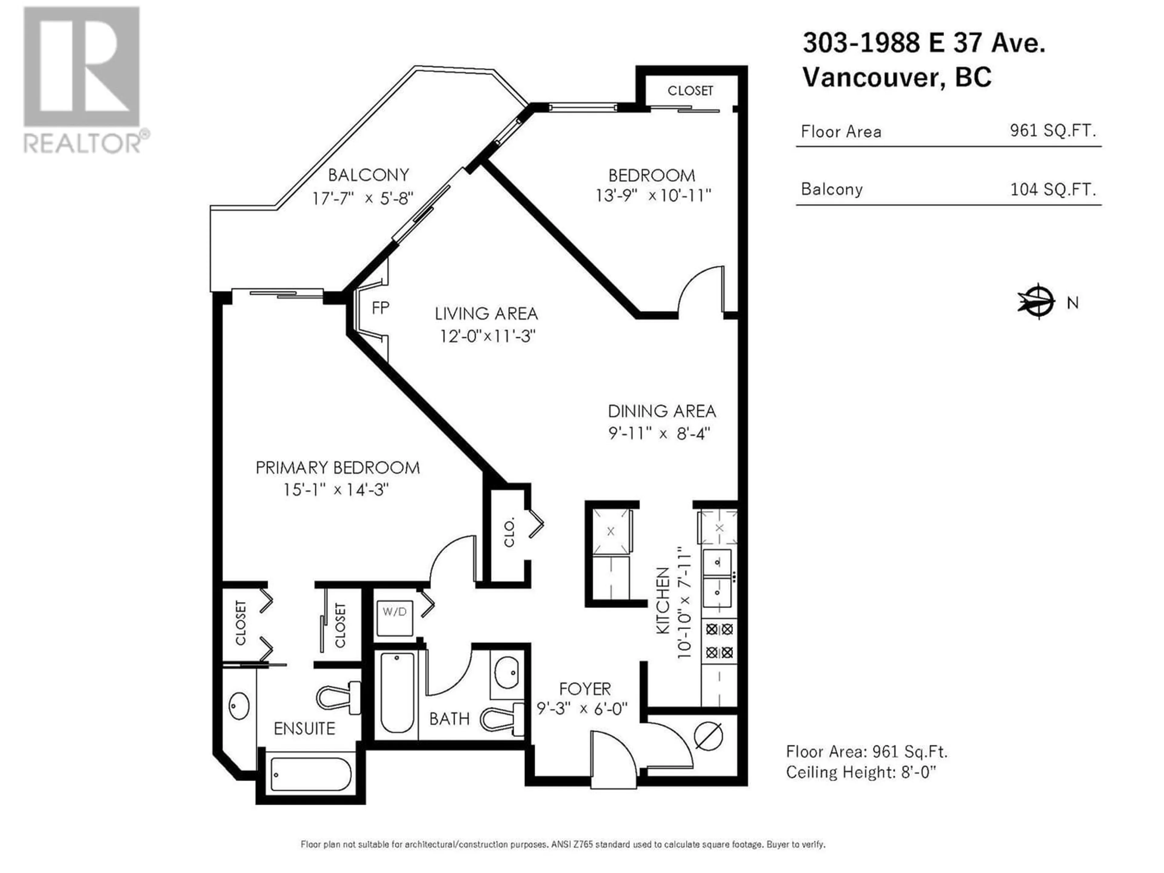 Floor plan for 303 1988 E 37TH AVENUE, Vancouver British Columbia V5P1G1