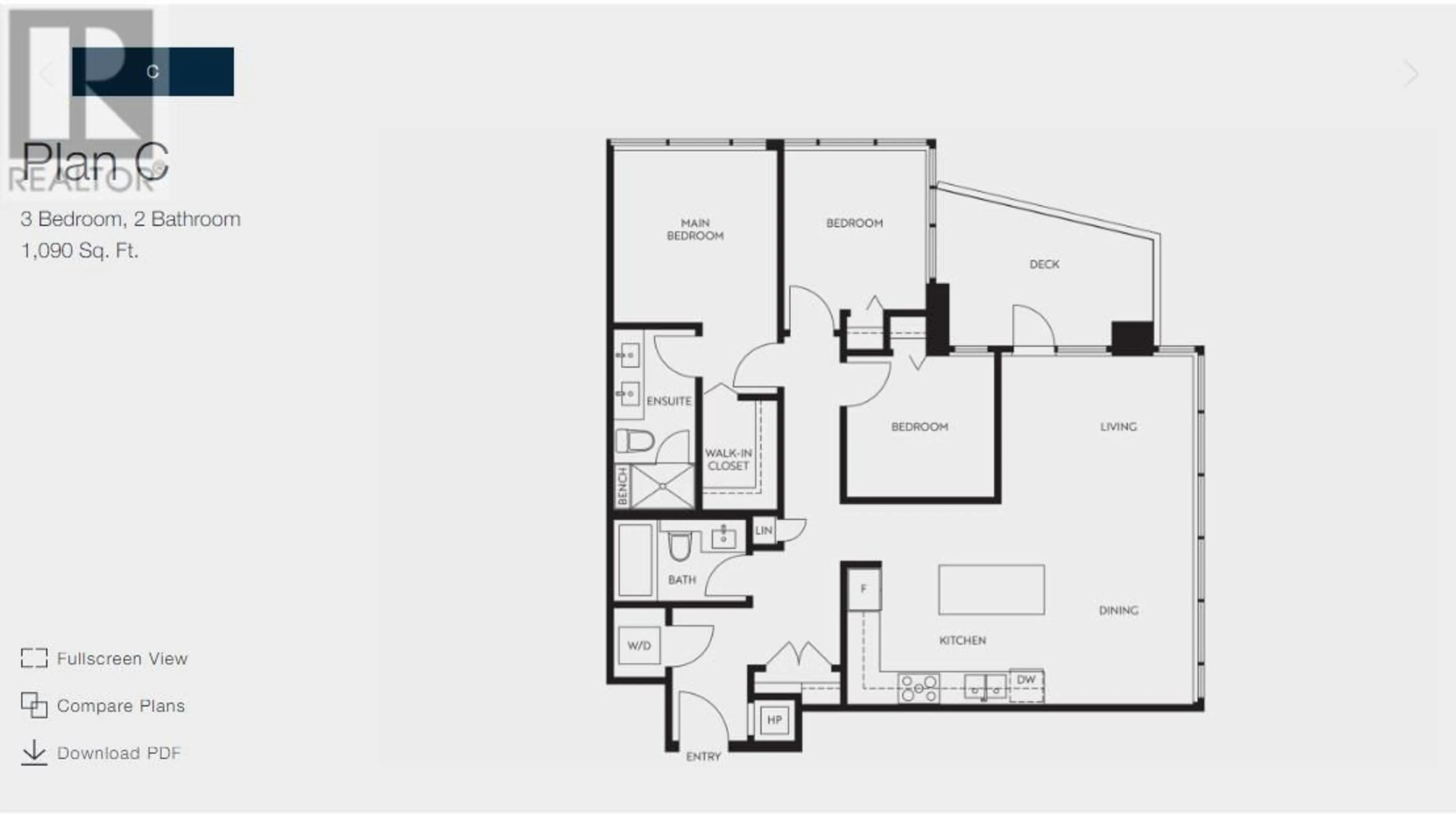 Floor plan for 2401 1182 WESTWOOD STREET, Coquitlam British Columbia V3B0T9