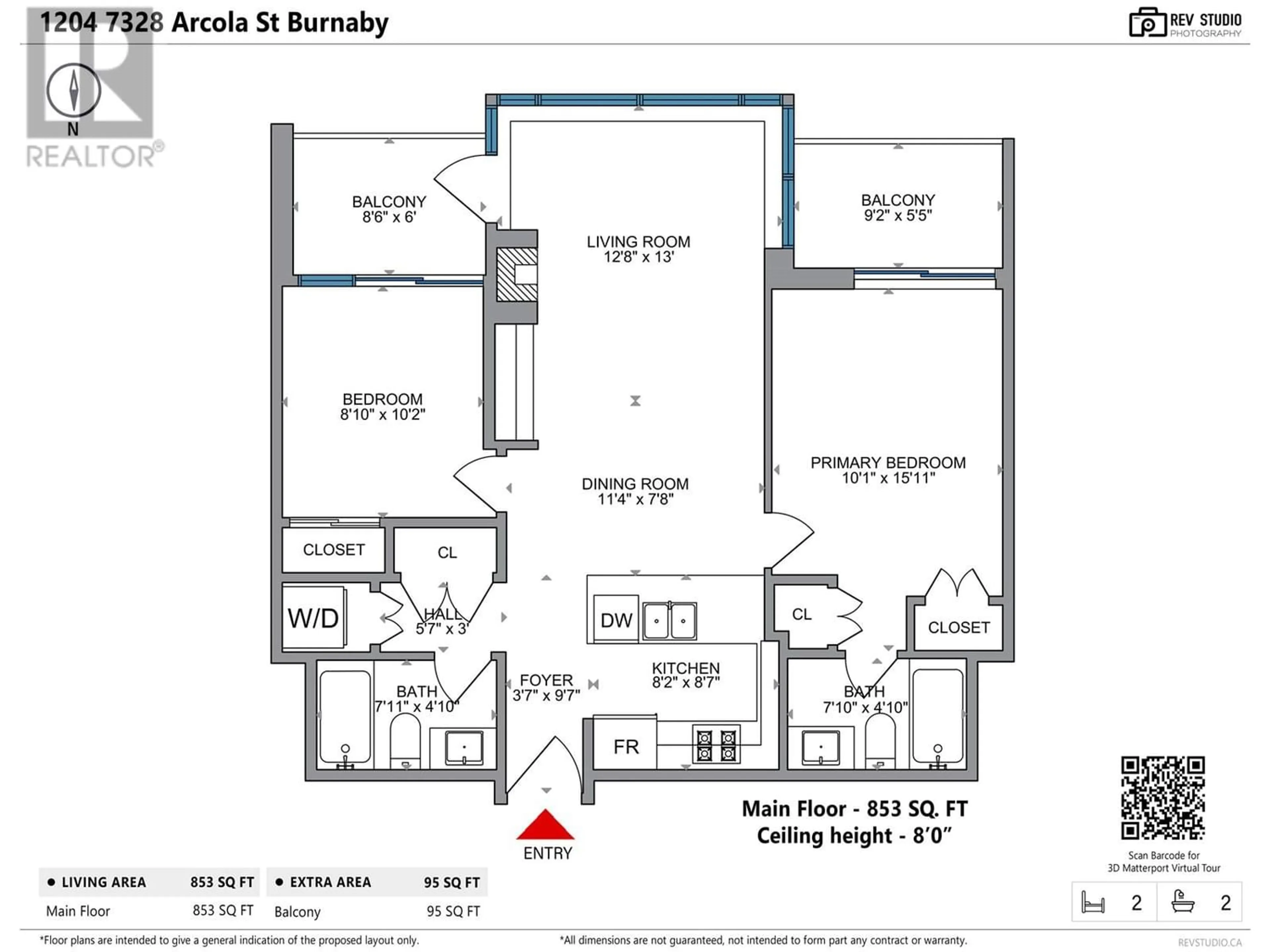 Floor plan for 1204 7328 ARCOLA STREET, Burnaby British Columbia V5E0A7