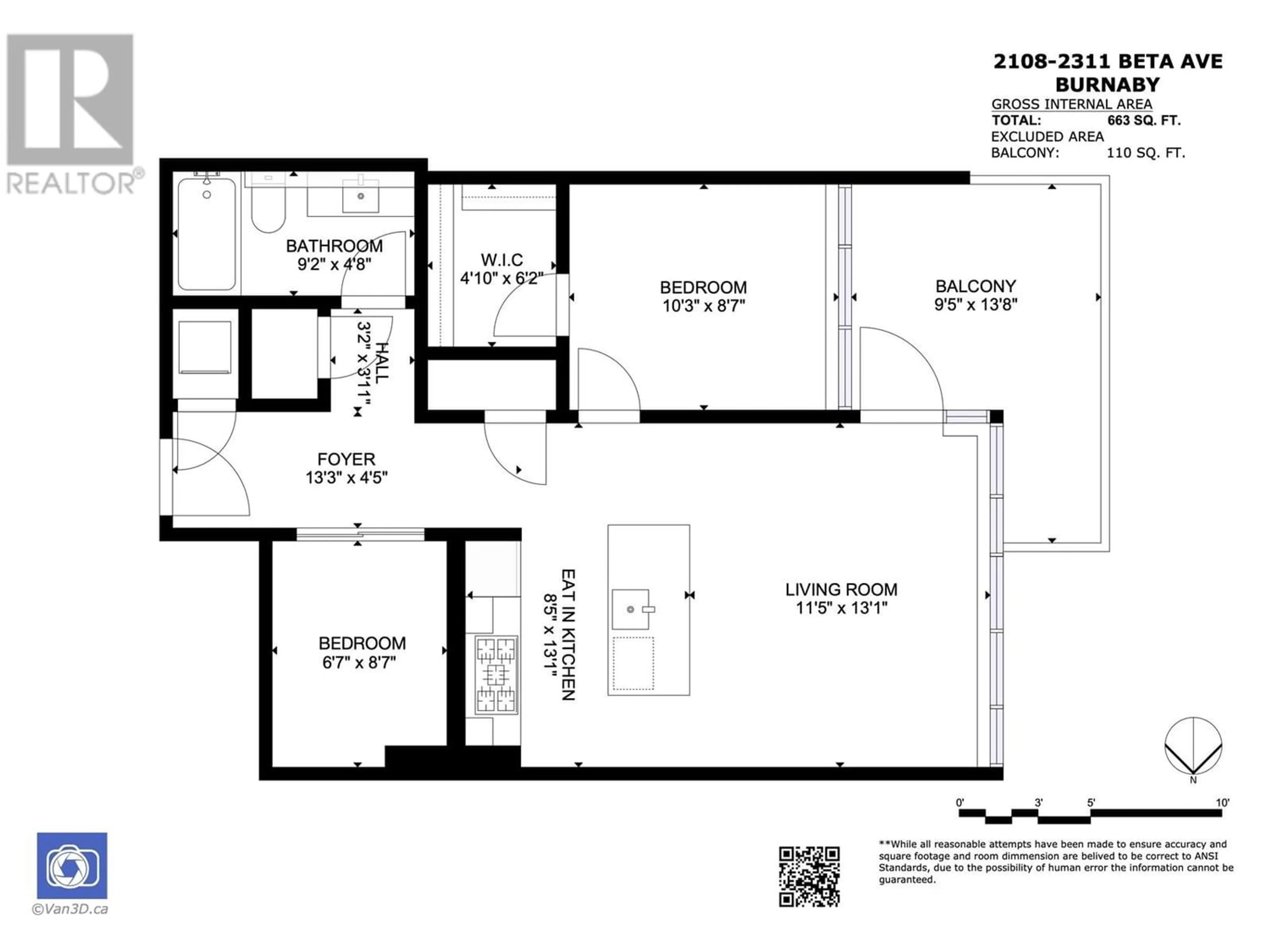 Floor plan for 2108 2311 BETA AVENUE, Burnaby British Columbia V5C0M1