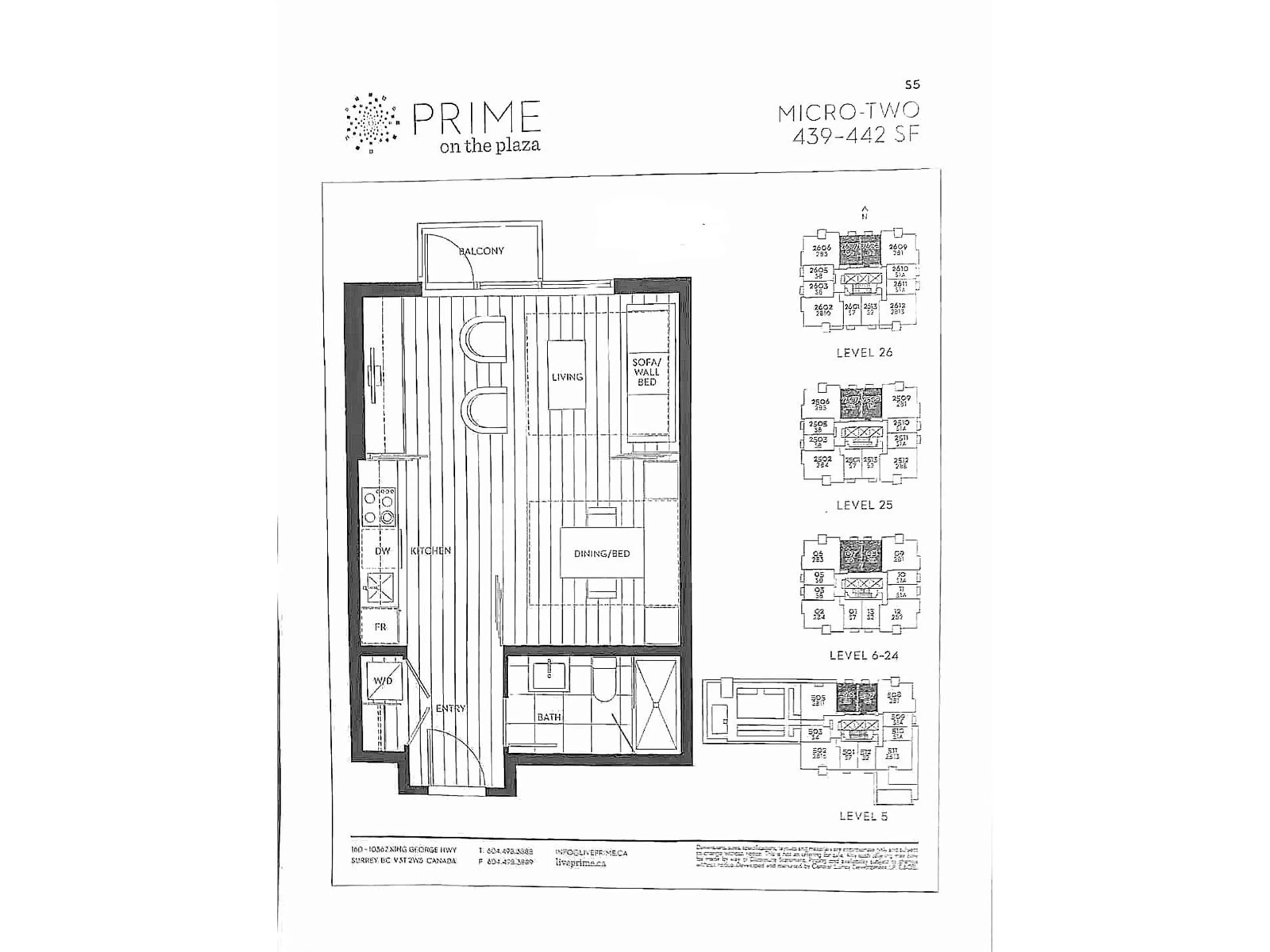 Floor plan for 416 13438 CENTRAL AVENUE, Surrey British Columbia V3T0N2